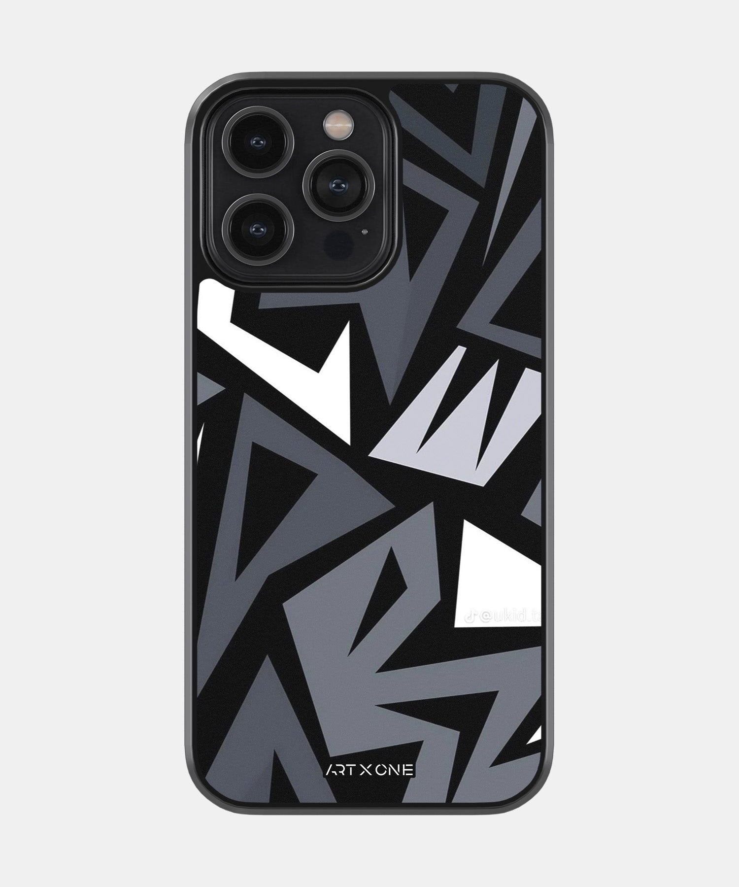 Abstract Black & Grey Geometric Pattern Mobile Back Cover