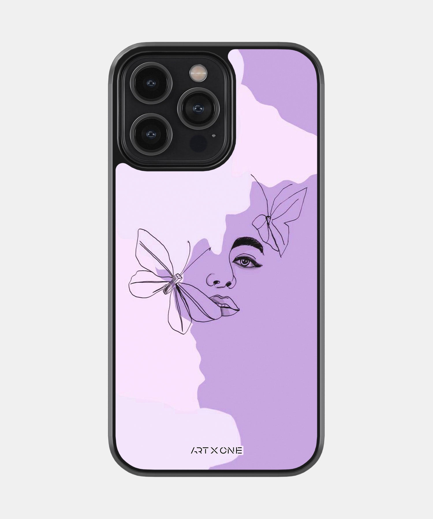 Face Line Art With Butterfly Abstract Mobile Back Cover