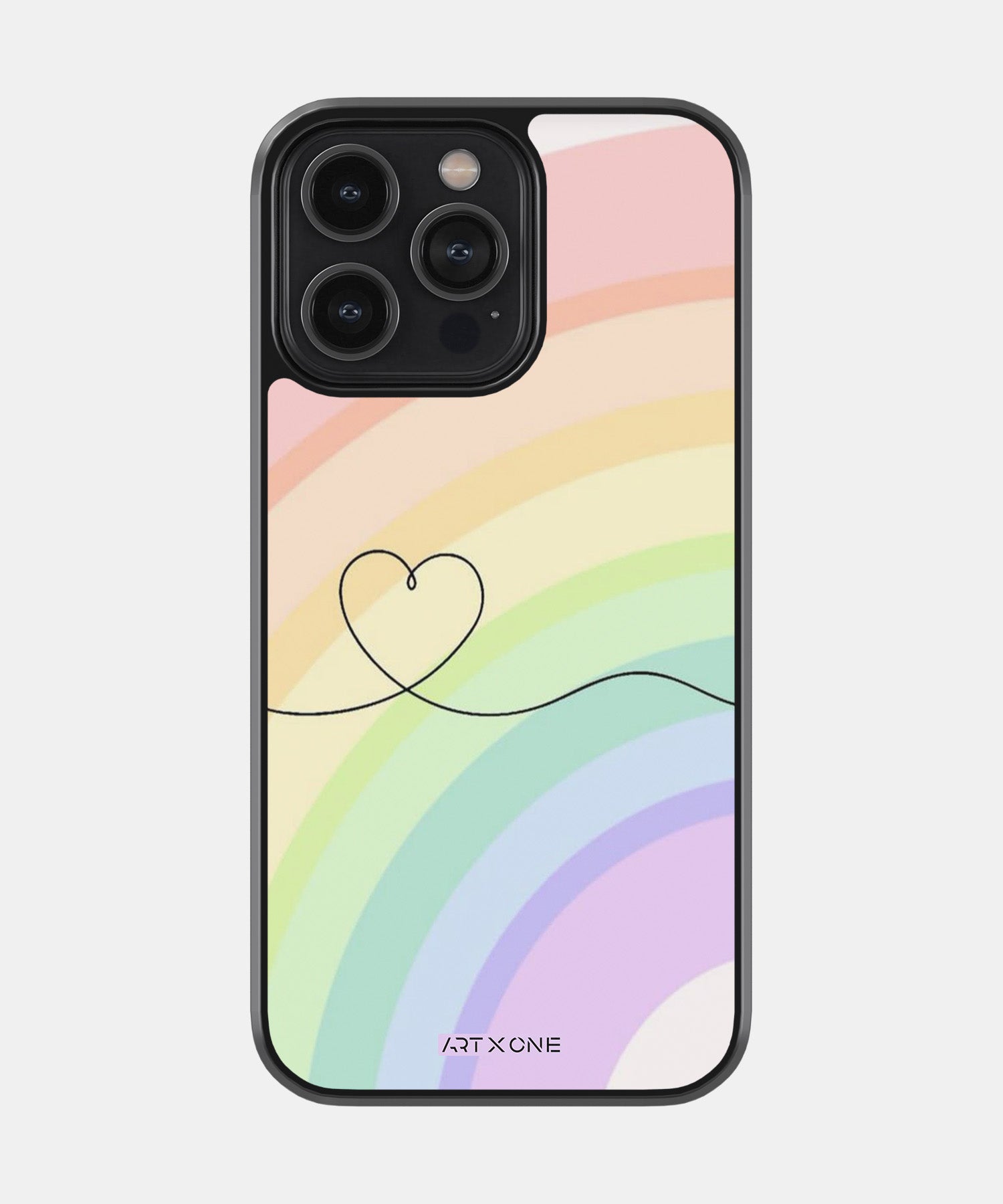 Rainbow with Heart Abstract Mobile Back Cover
