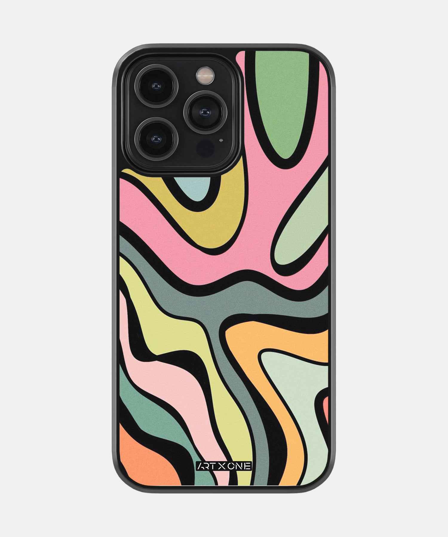 Abstract Grunge Waves Pattern Glass Mobile Back Cover