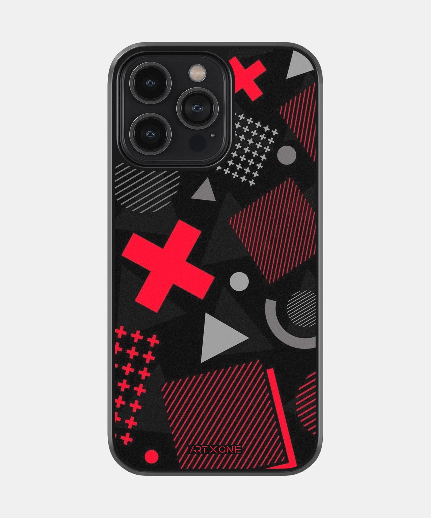 Abstract Geometric Black & Red Pattern Mobile Back Cover