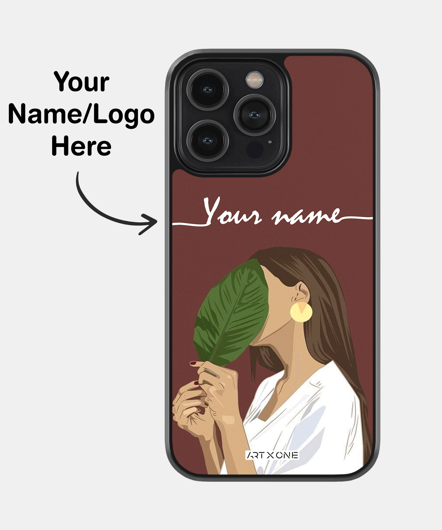 Girl With Green Leaf Mobile Back Cover