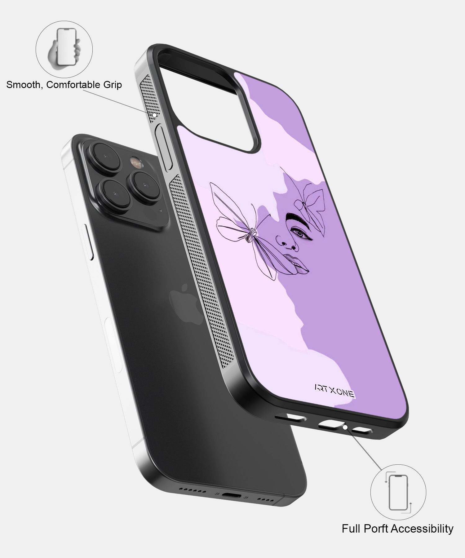 Face Line Art With Butterfly Abstract Mobile Back Cover