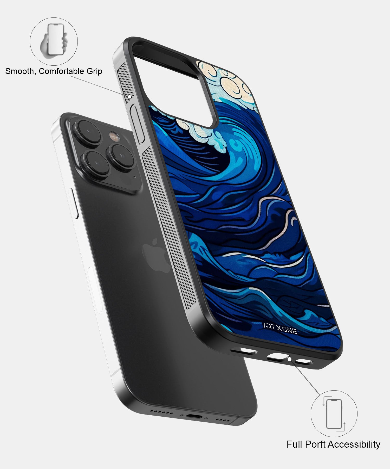 Artistic Blue Waves Mobile Back Cover