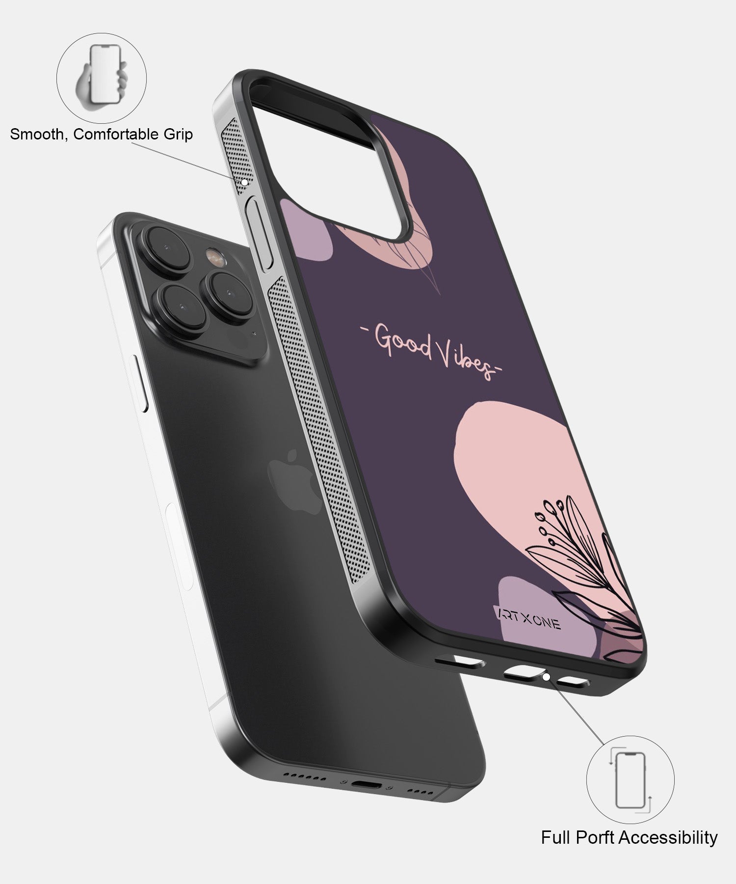 Purple Good Vibes Abstract Mobile Back Cover