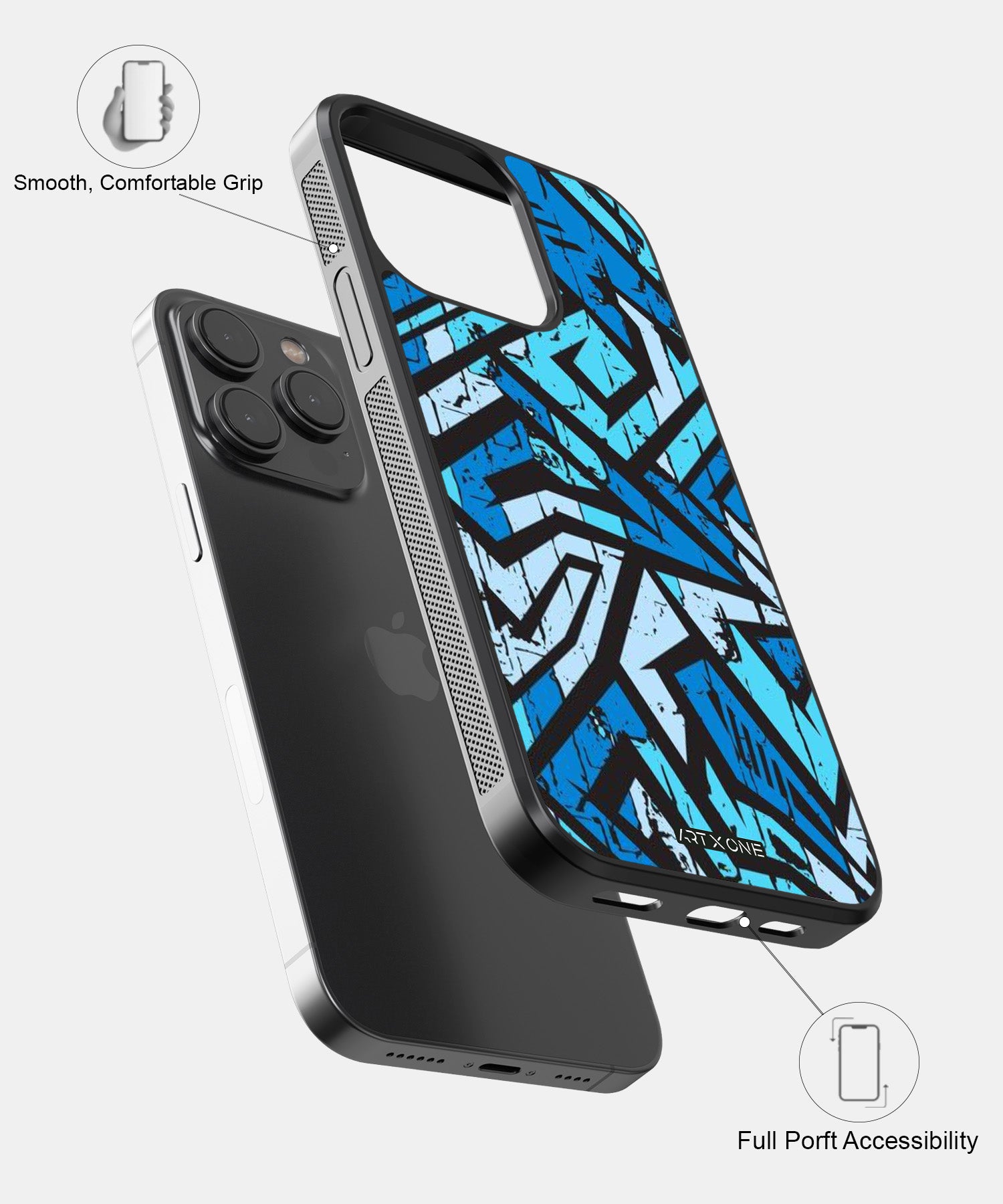 Abstract Blue Stripes Geometric Pattern Mobile Back Cover