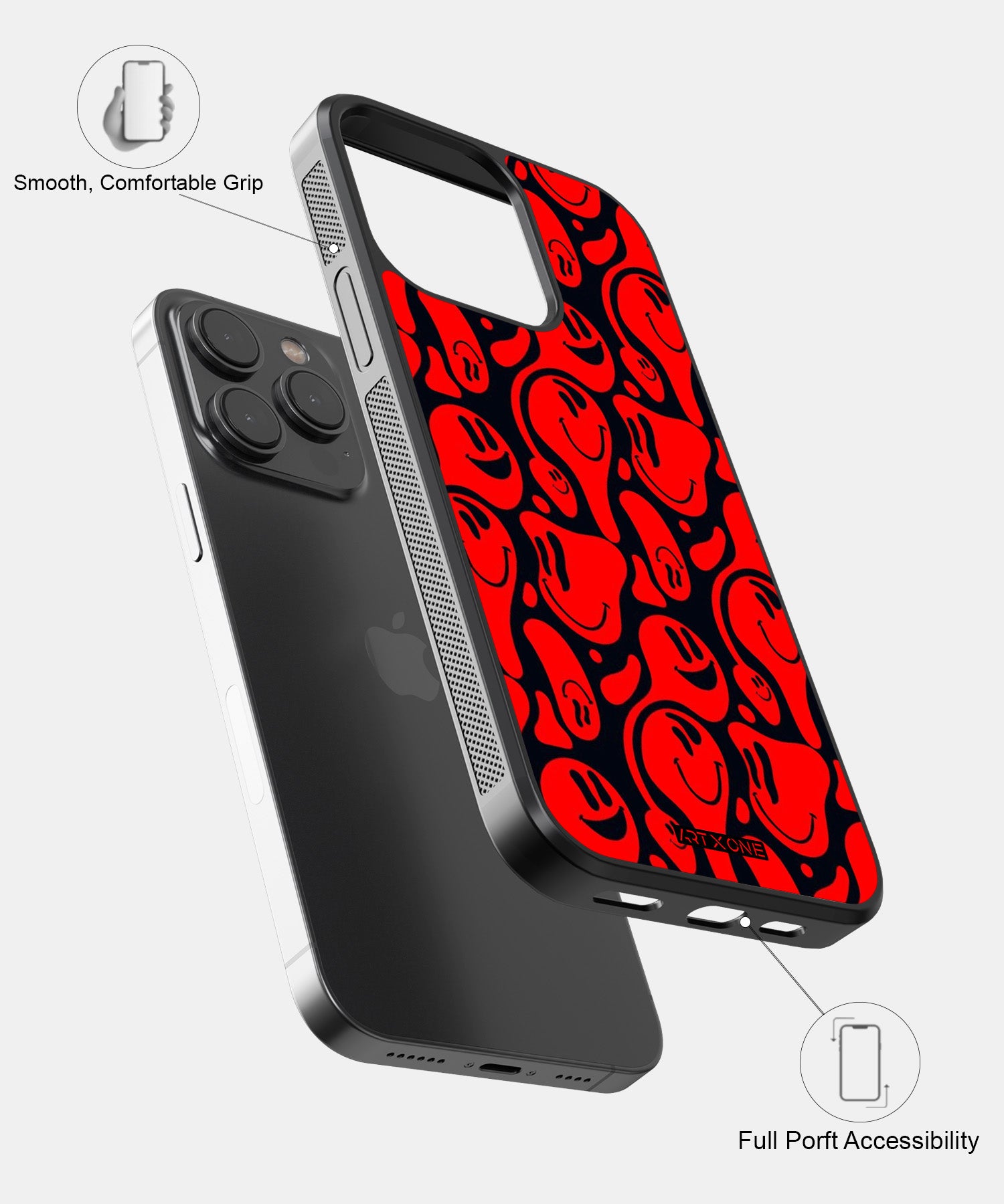 Distorted Red Emoticons Mobile Back Cover