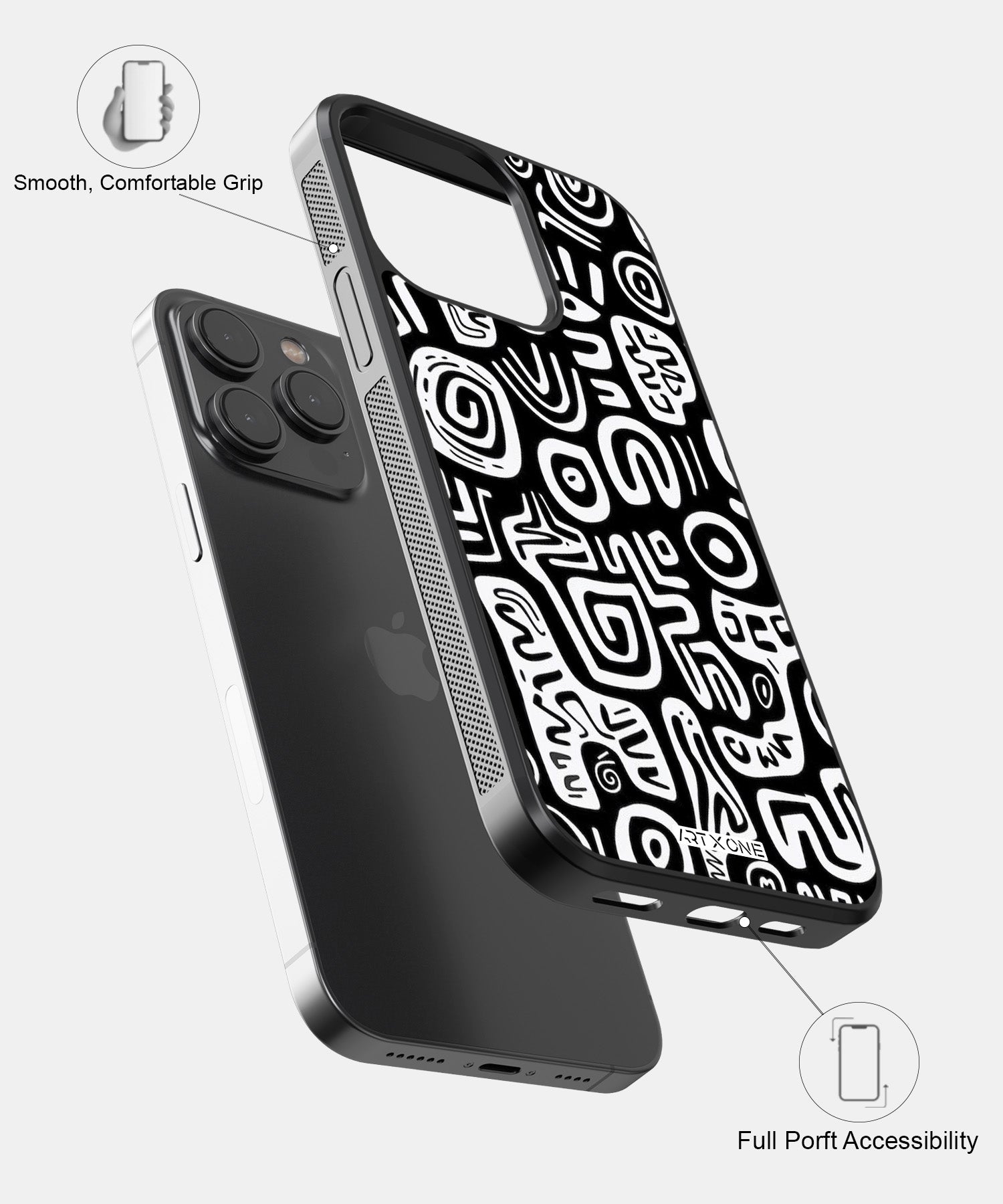 Abstract Black & White Pattern Mobile Back Cover