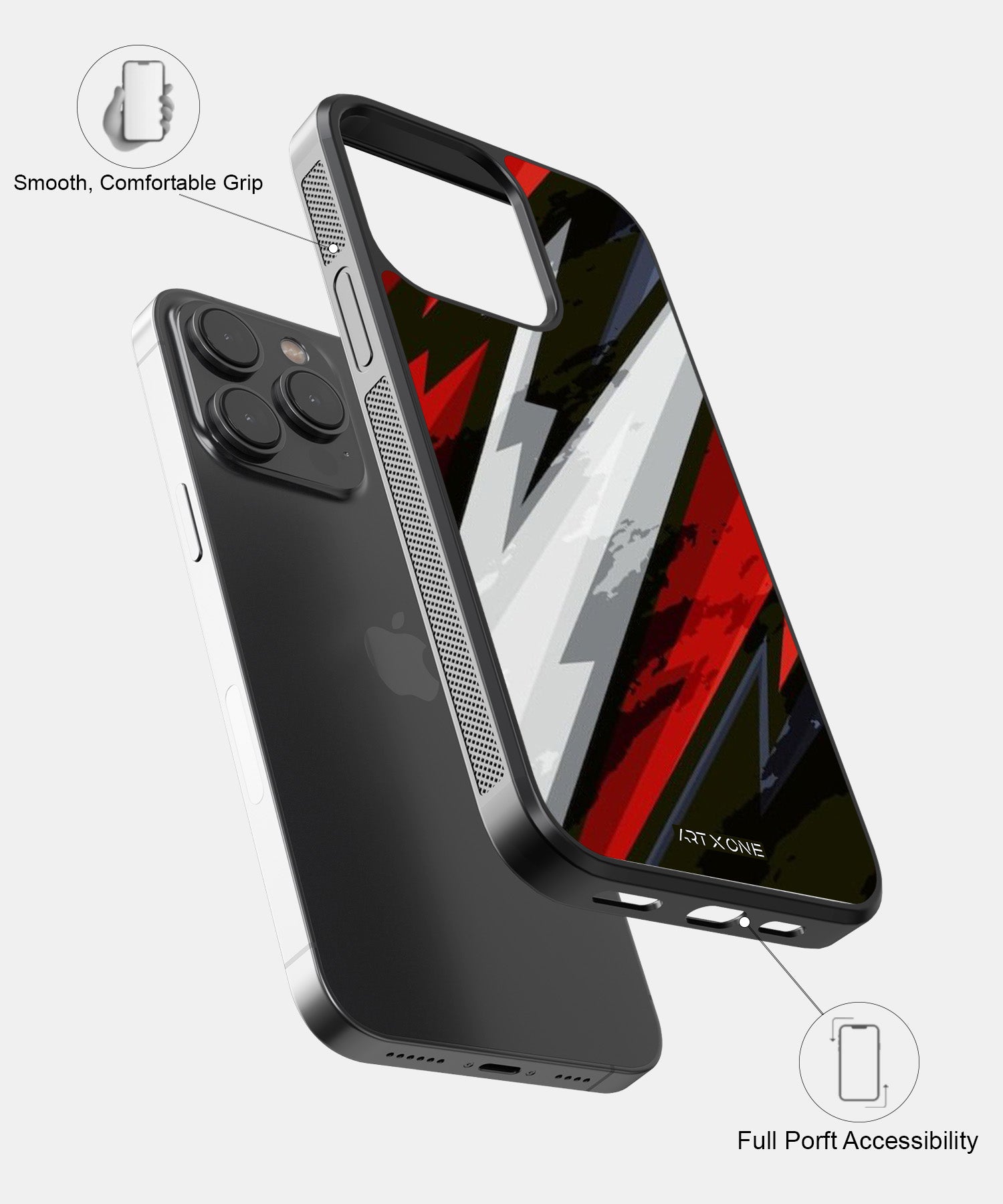 Abstract Red & Black Geometric Pattern Mobile Back Cover