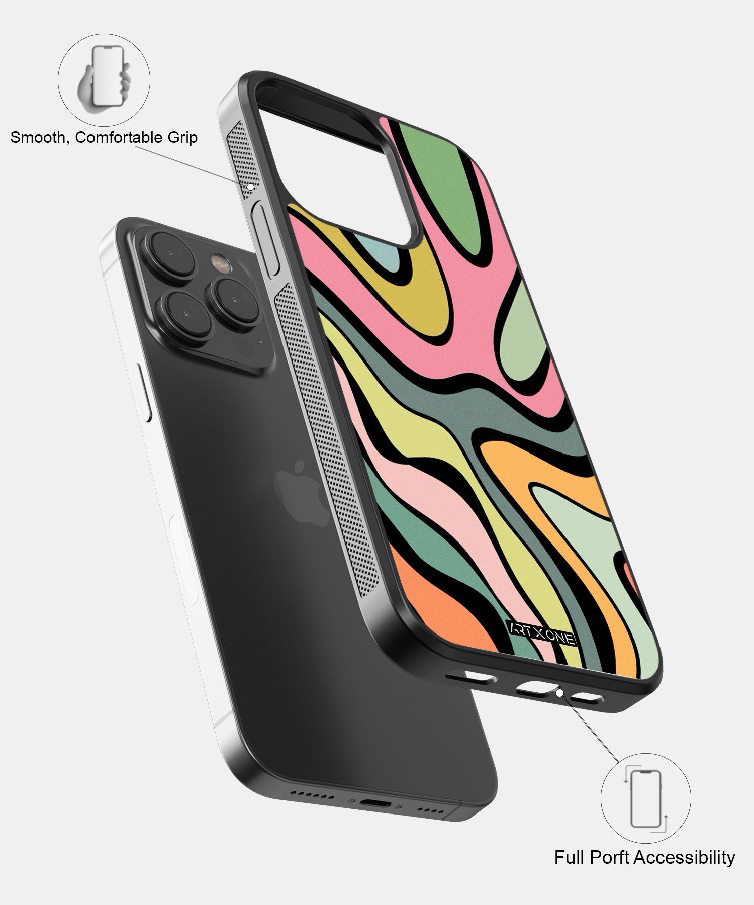 Abstract Grunge Waves Pattern Glass Mobile Back Cover