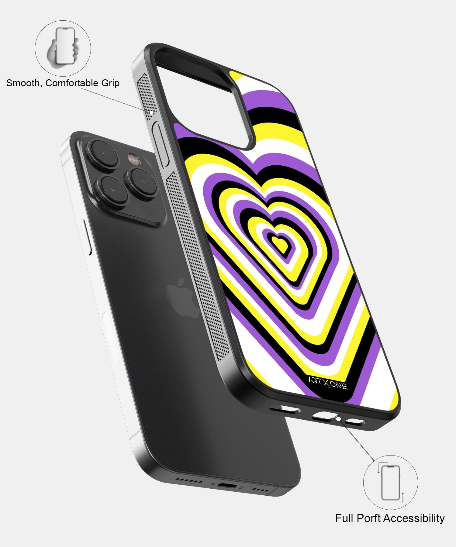 Yellow & Black Heart Y2K