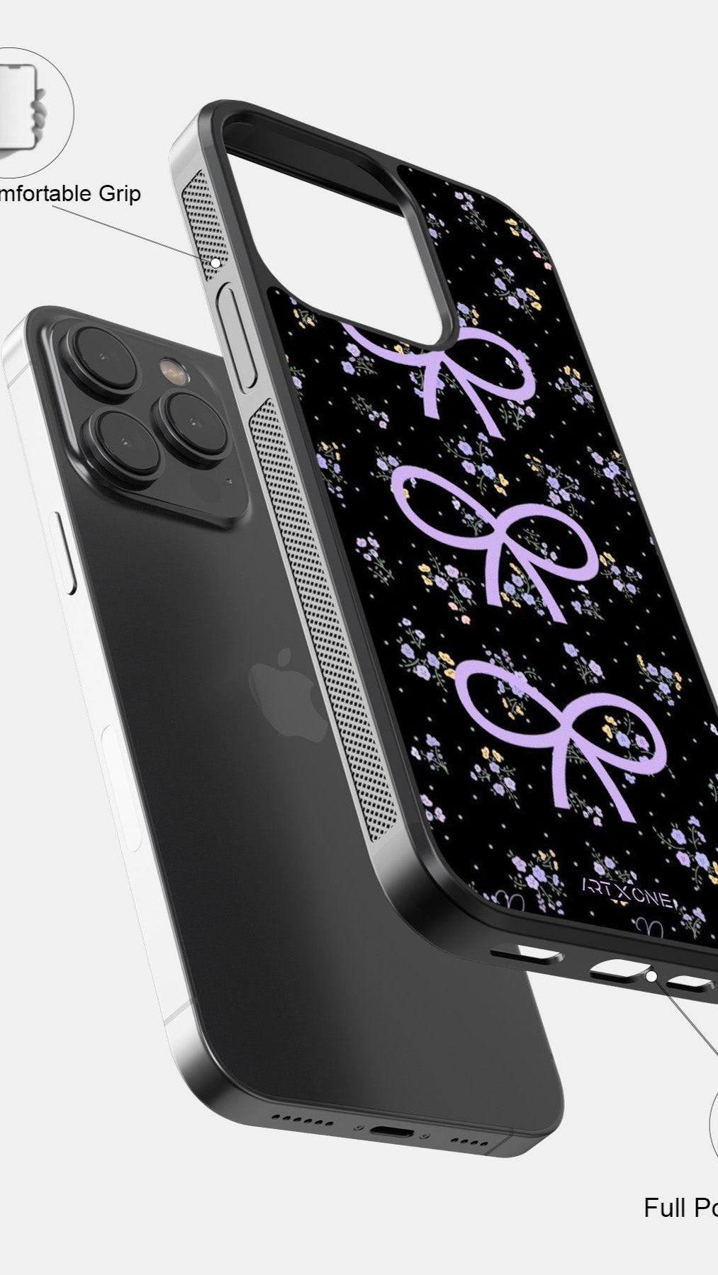 Midnight Bloom Bows Mobile Back Cover