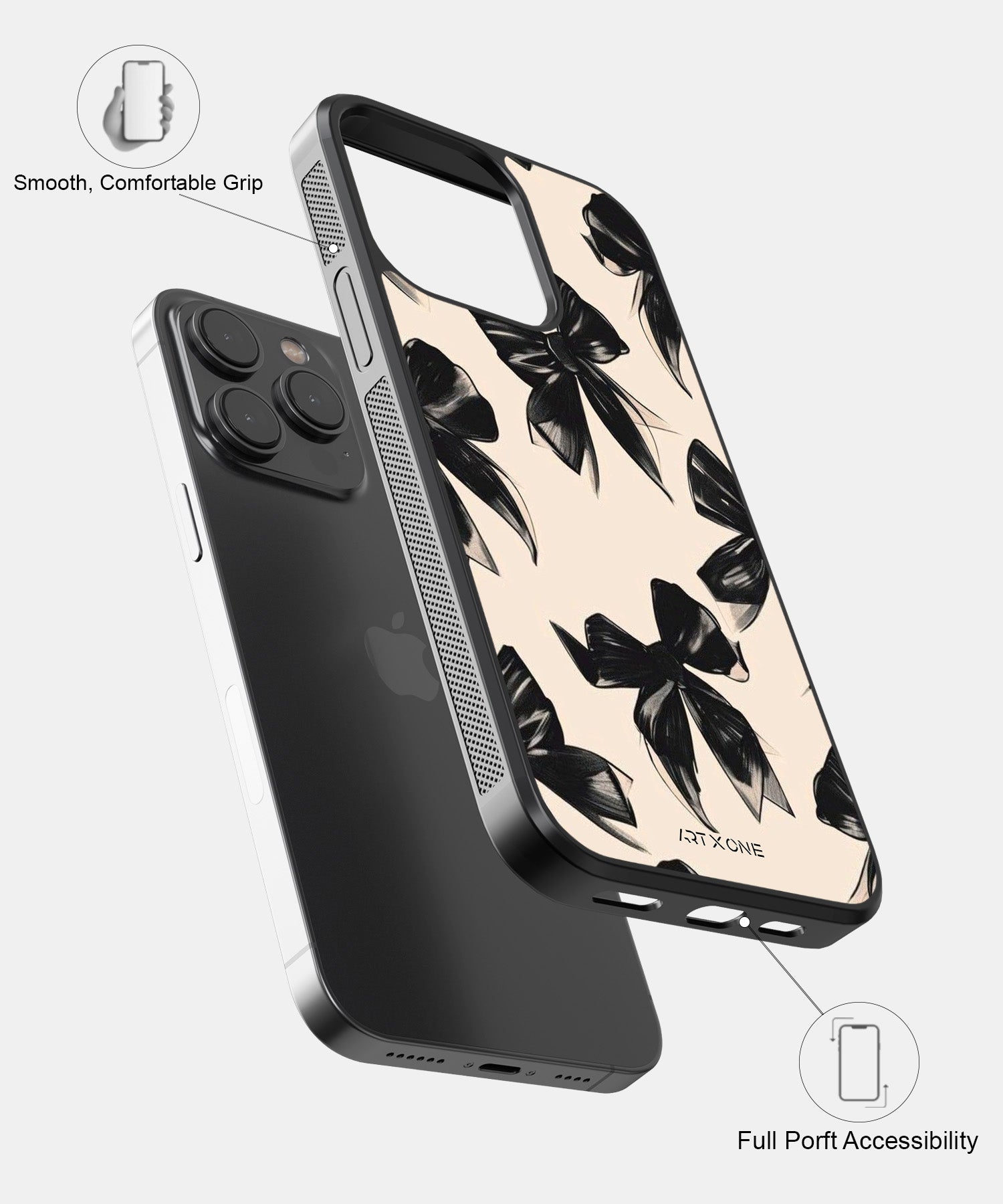 Vintage Noir Bow Mobile Back Cover