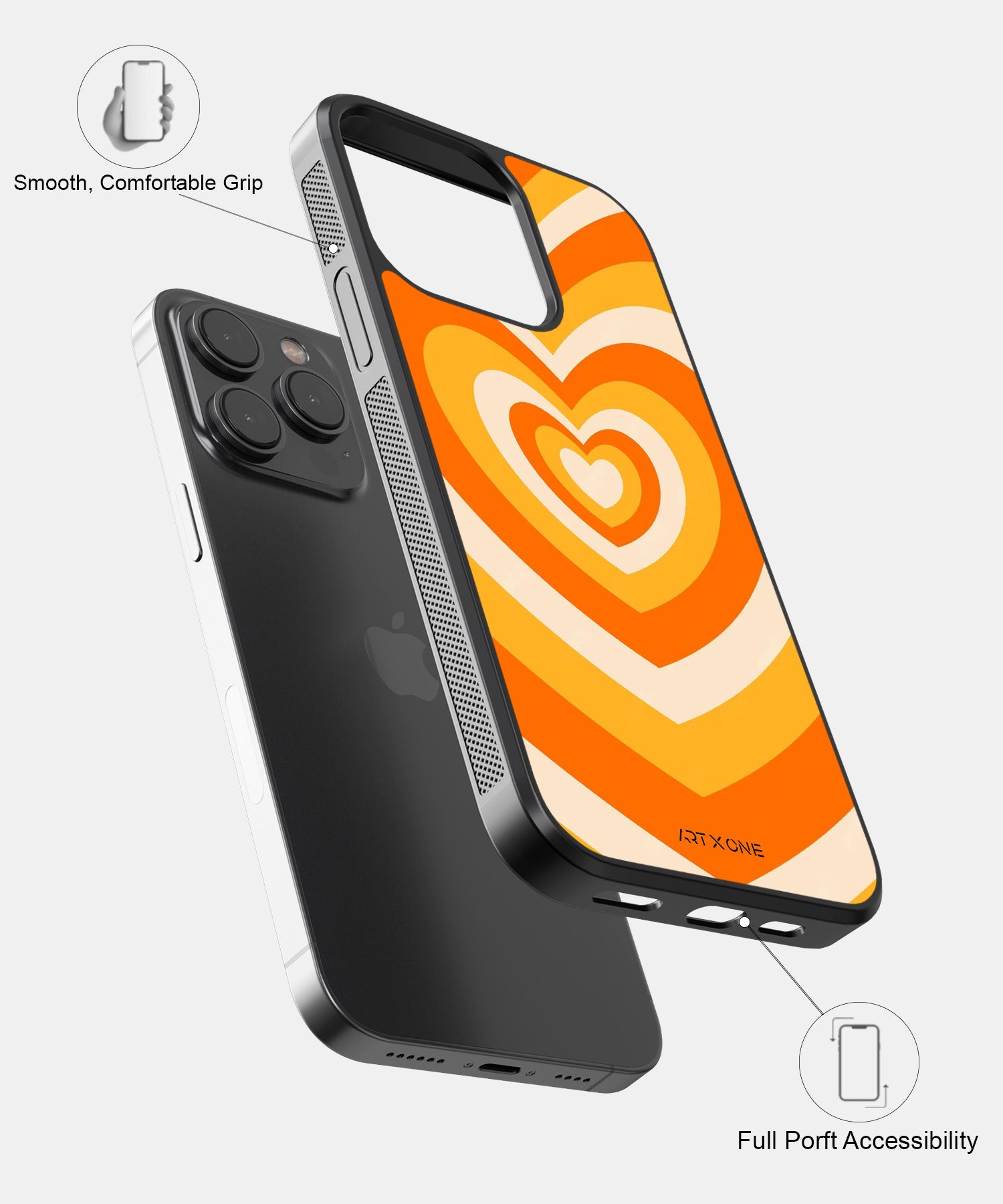 Y2K Orange Retro Hearts