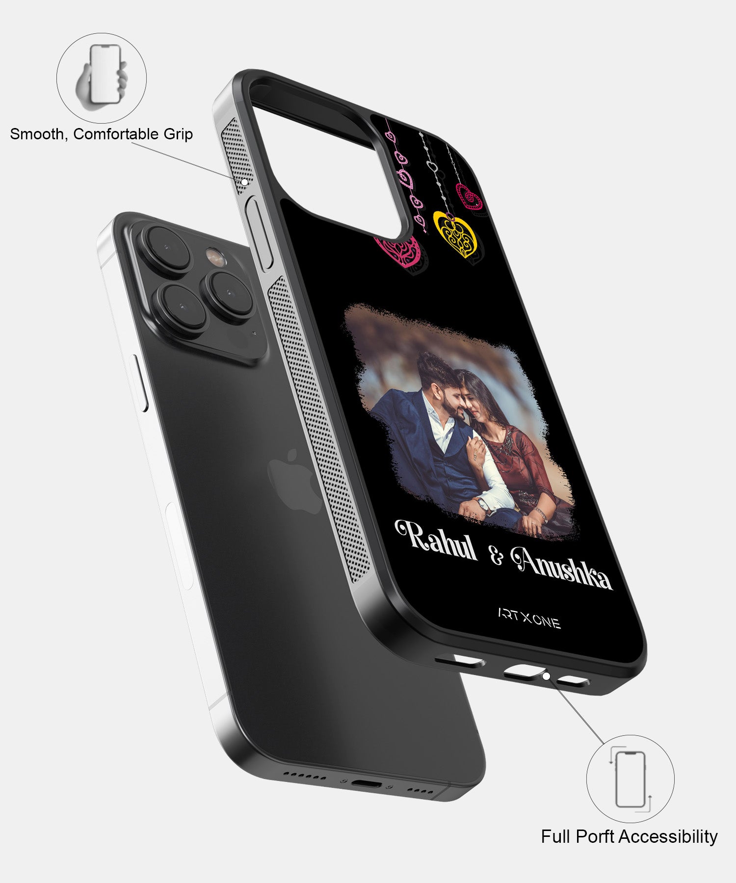 Custom Couple Photo & Names Mobile Back Cover