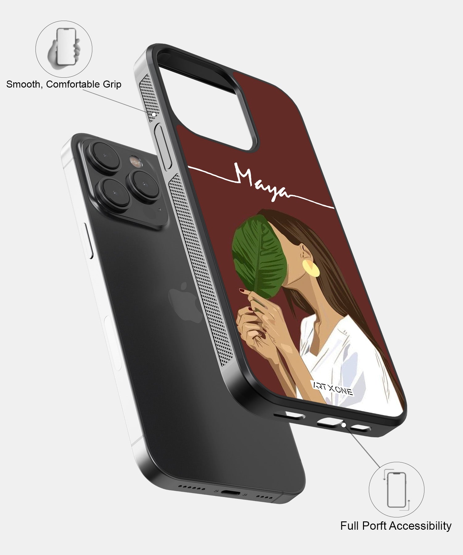 Girl With Green Leaf Mobile Back Cover