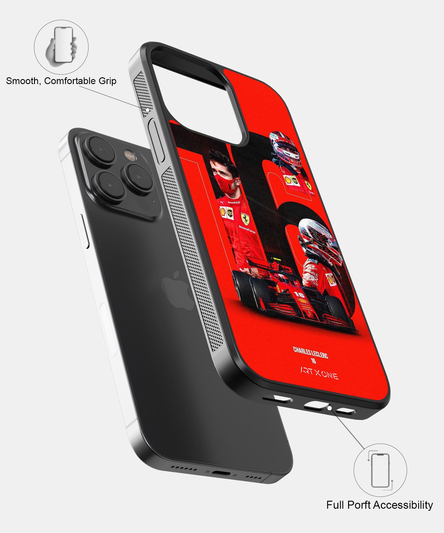 Charles Leclerc 16 F1 Race Mobile Back Cover