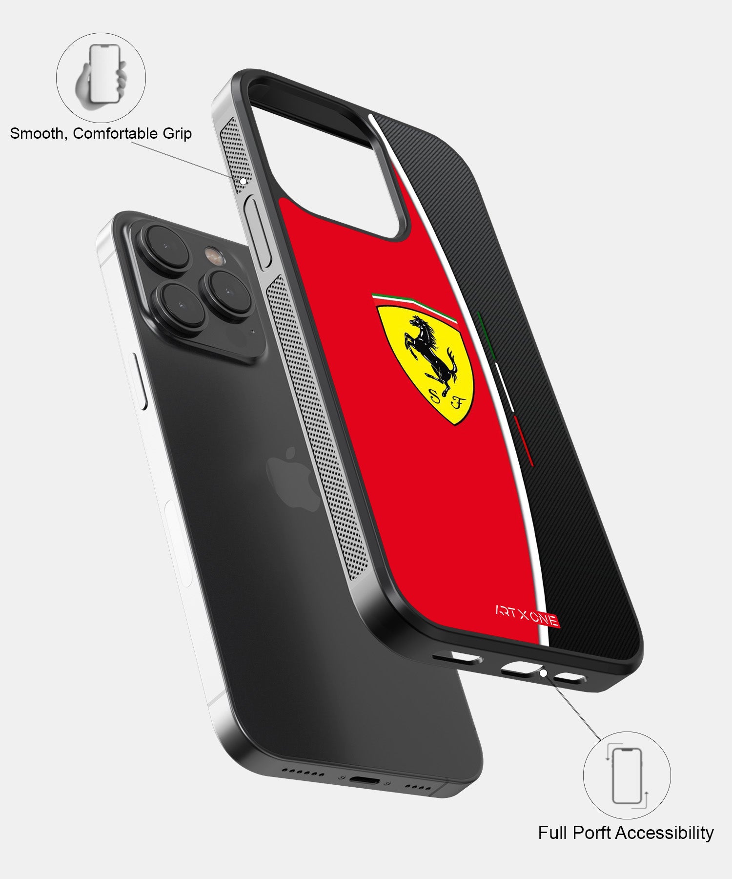 Ferrari Logo with Red and Black Stroke Mobile Back Cover