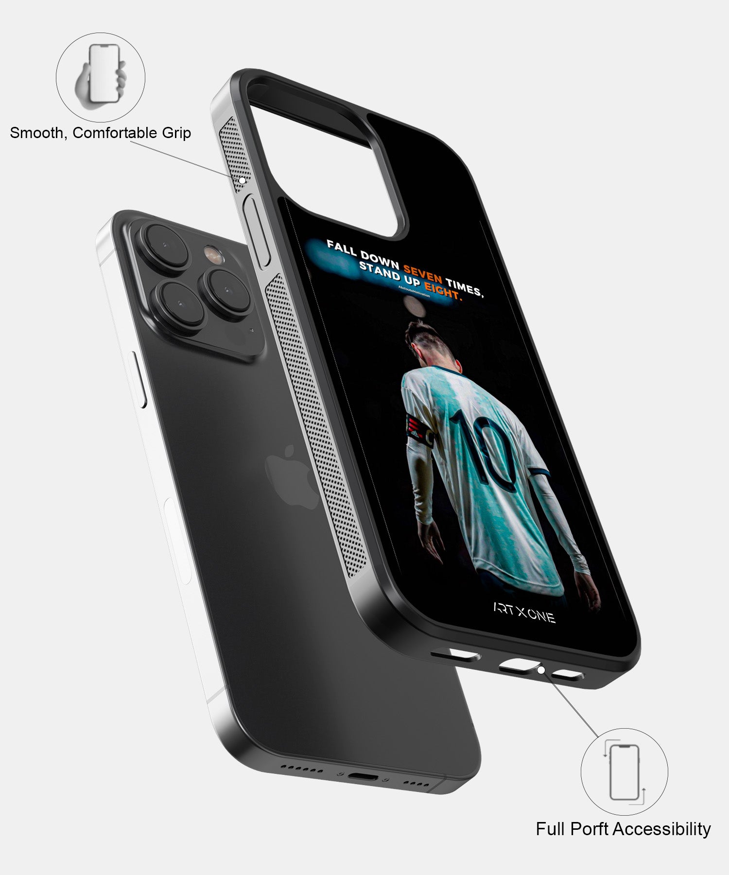 Football (Never Give Up Messi) Mobile Back Cover