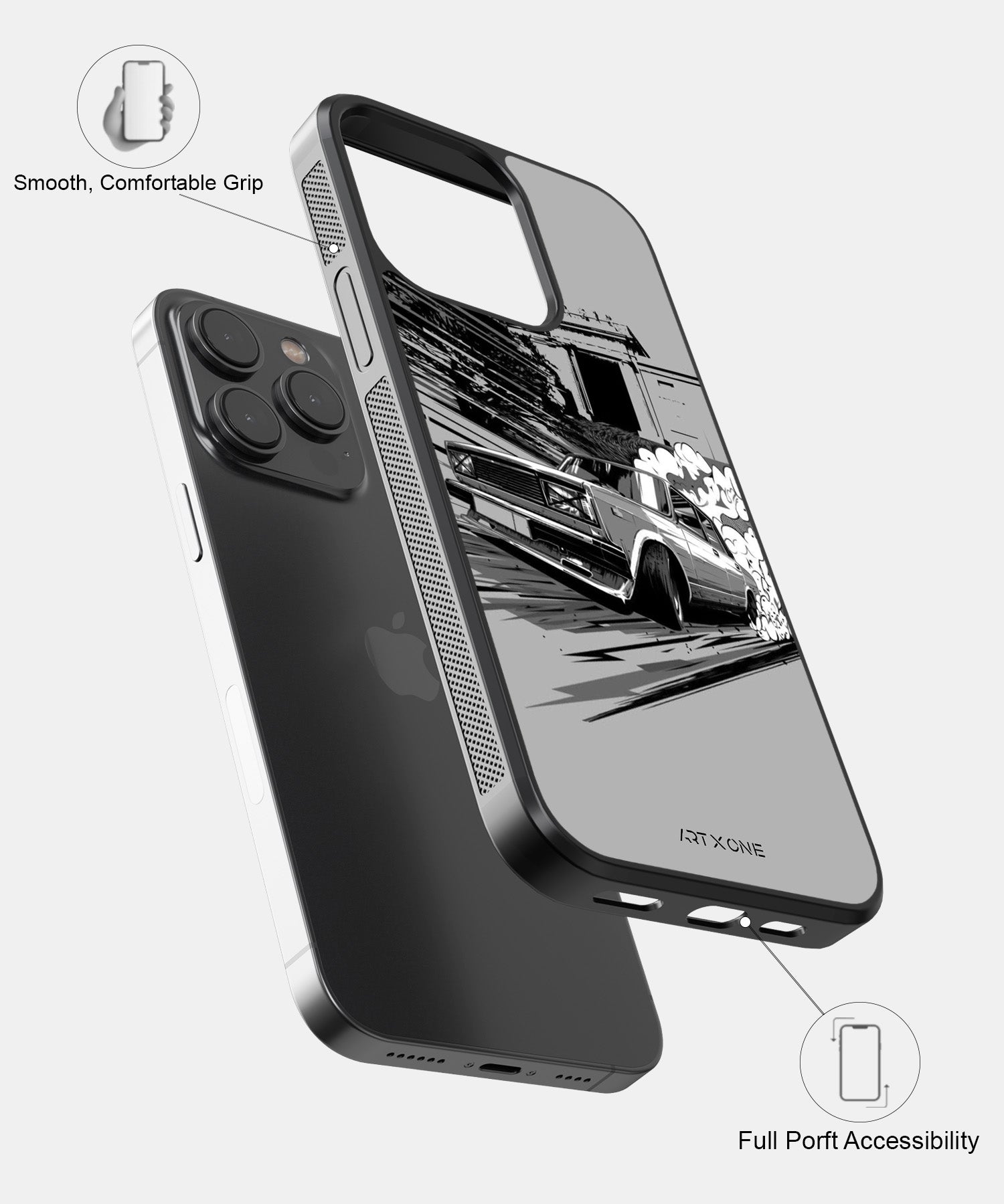 Vintage Car Grayscale Mobile Back Cover
