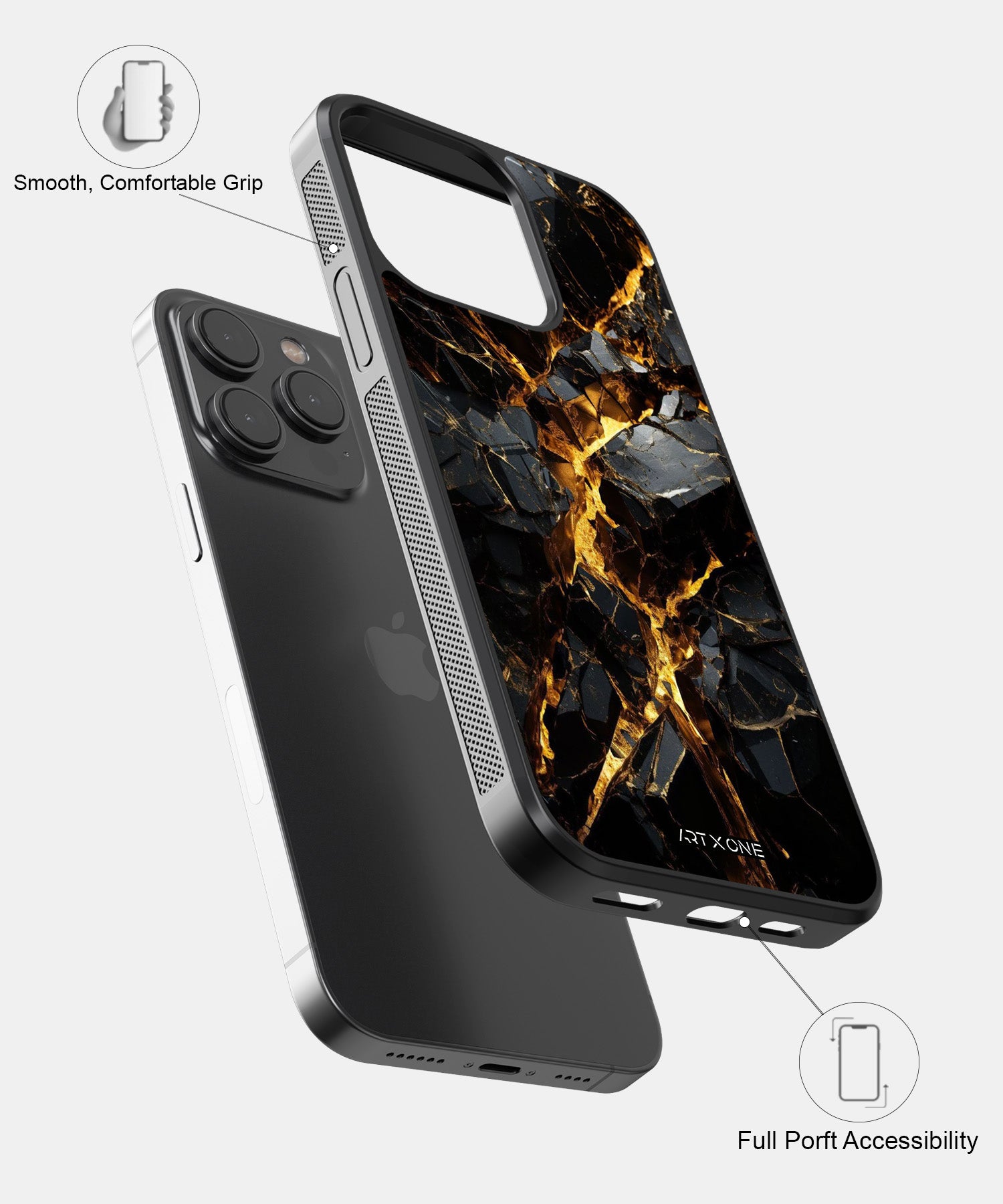 Black Marbel Mobile Back Cover