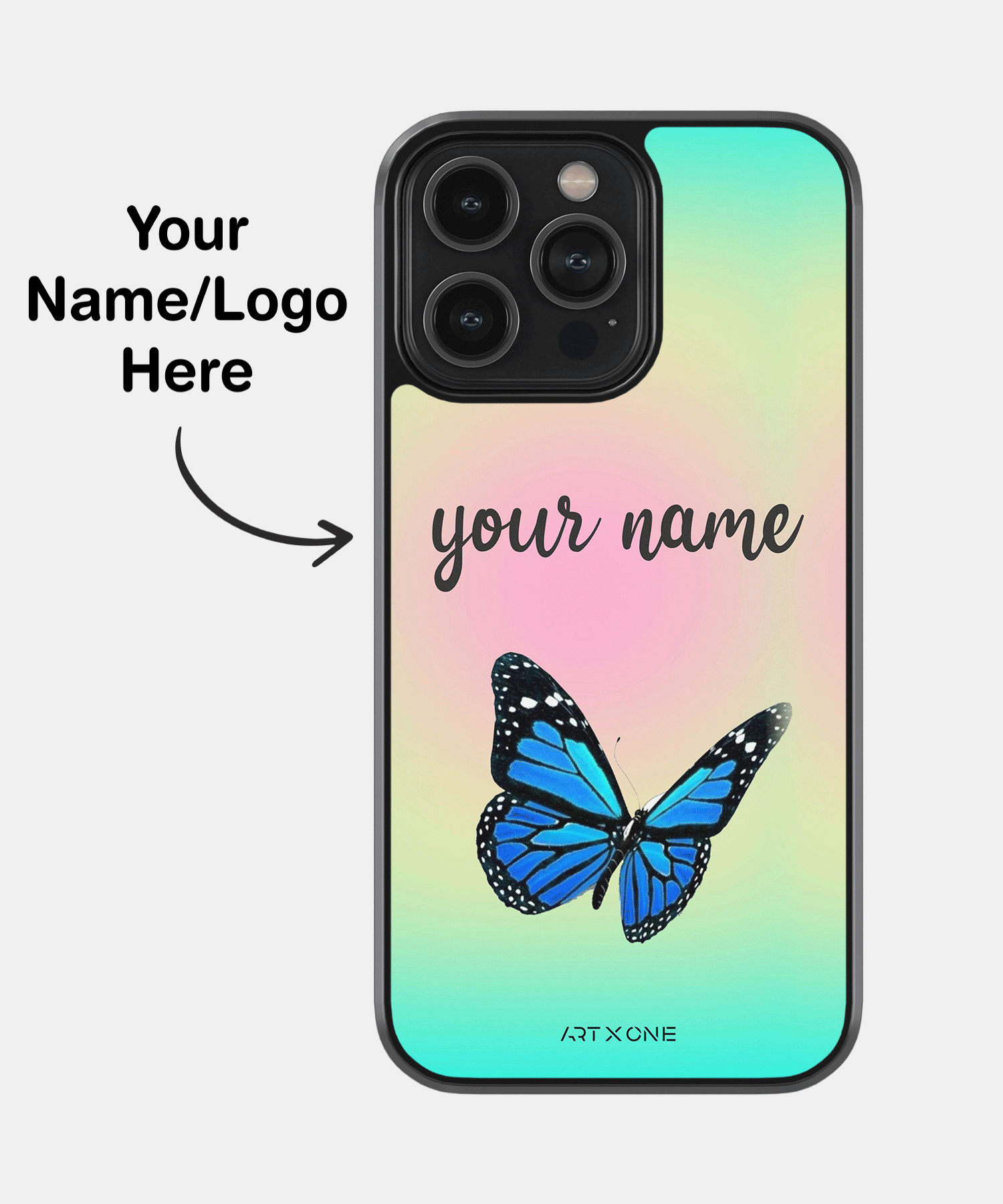Butterfly Glass Customize Mobile Back Cover