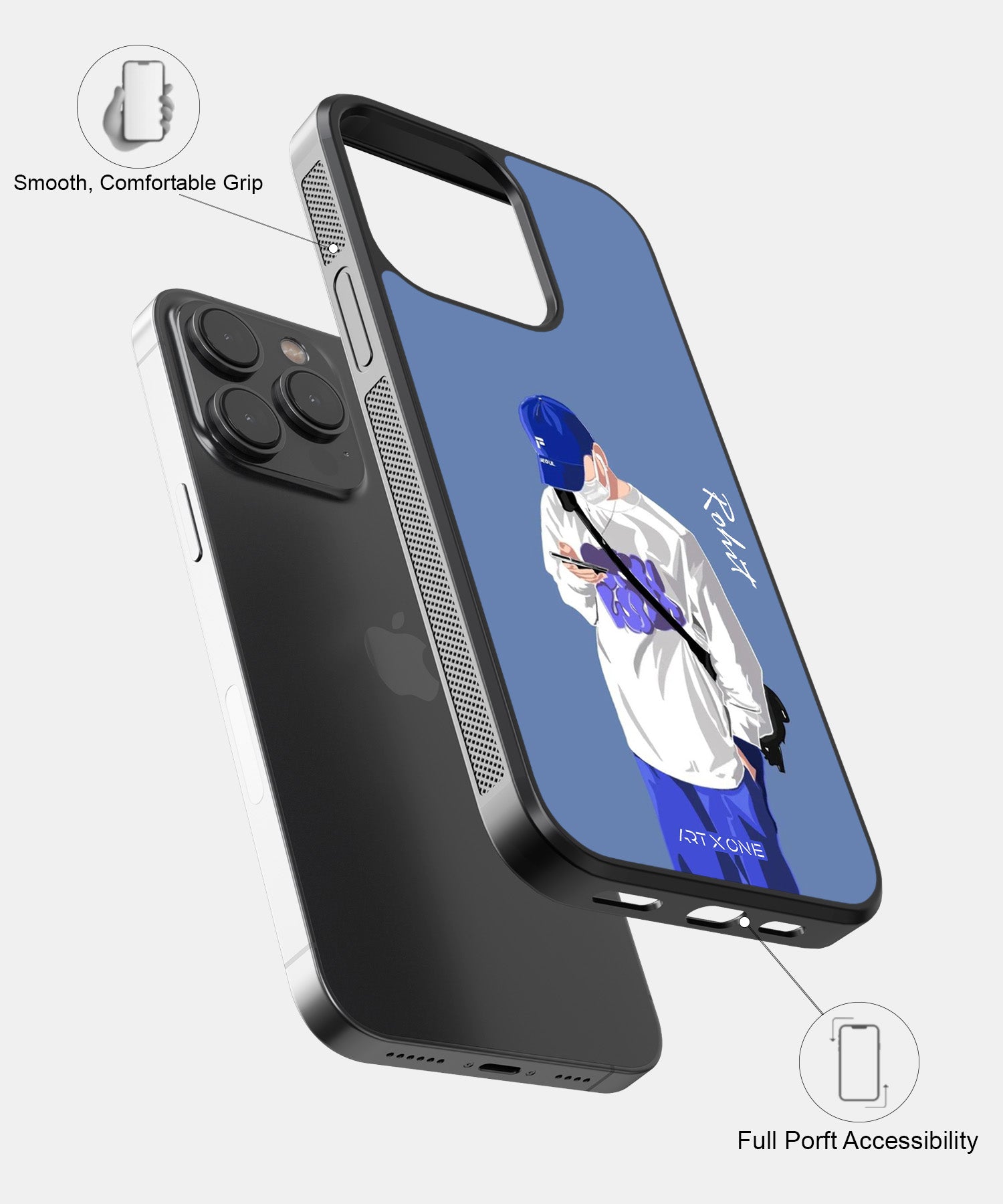Boy with a Phone Personalised Name  Mobile Back Cover