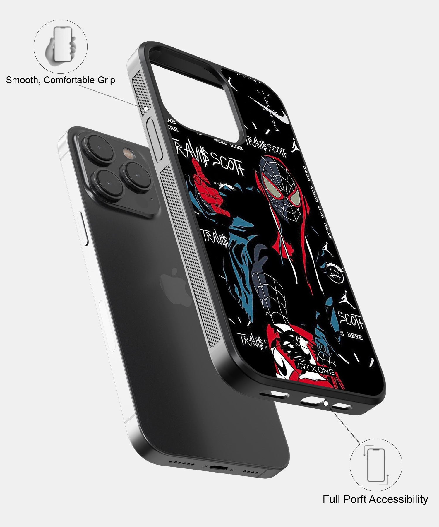 Black Spiderman Mobile Back Cover