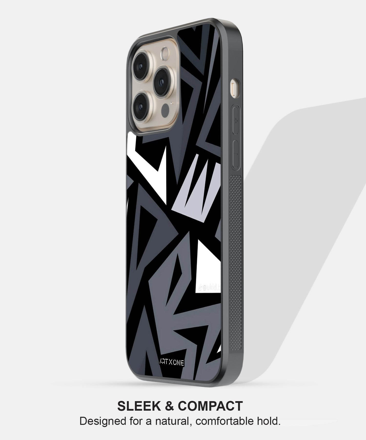 Abstract Black & Grey Geometric Pattern Mobile Back Cover