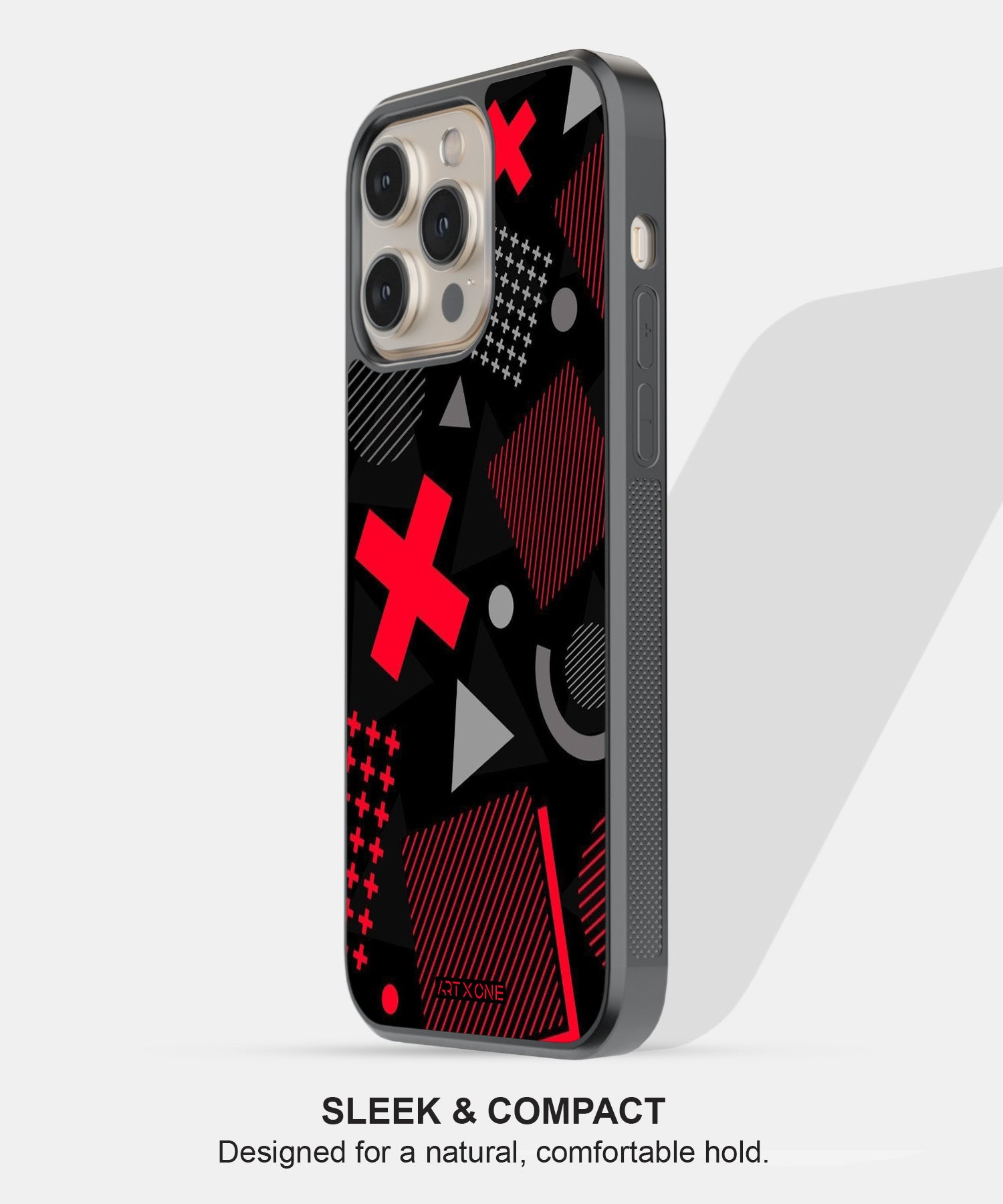 Abstract Geometric Black & Red Pattern Mobile Back Cover