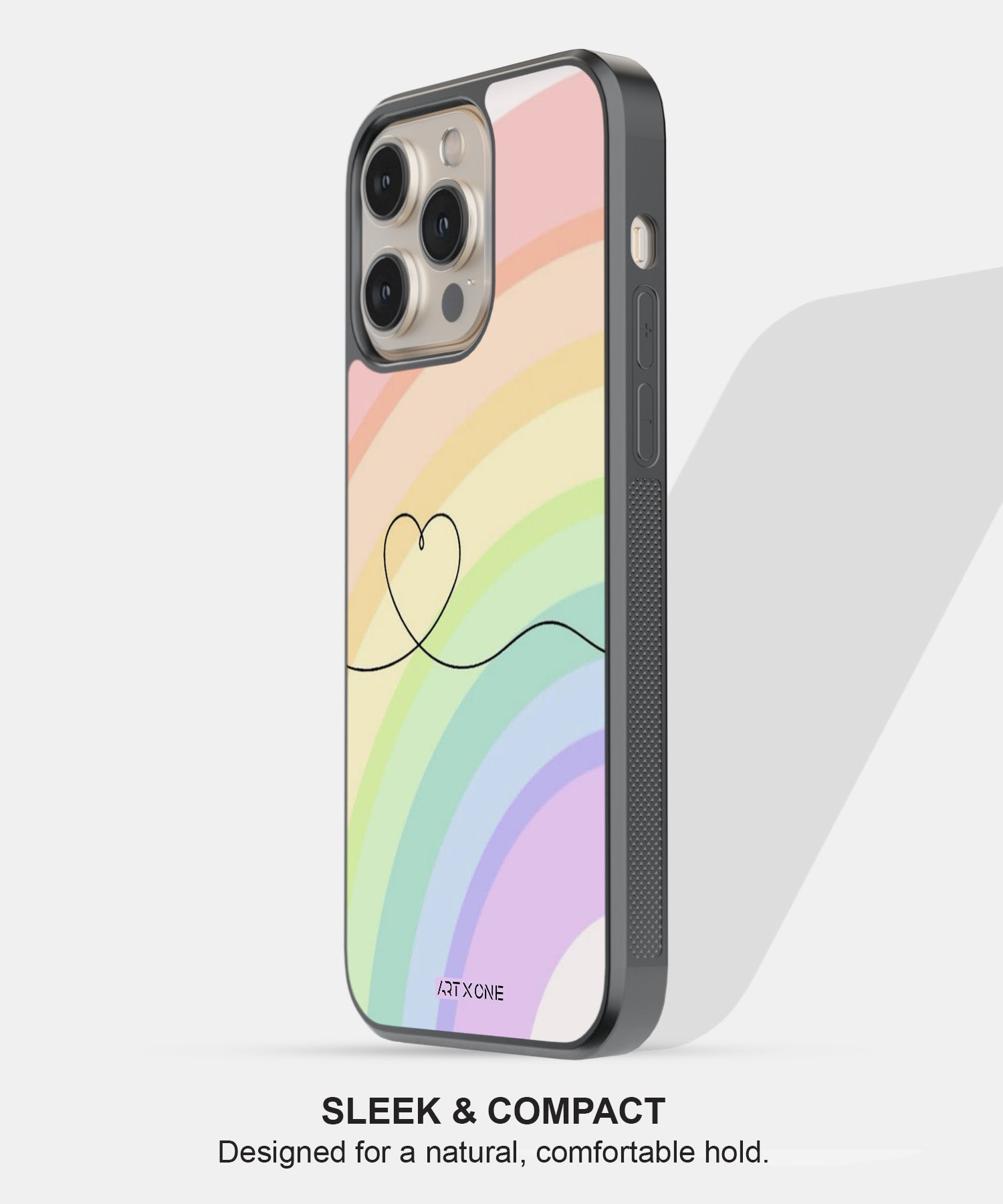 Rainbow with Heart Abstract Mobile Back Cover