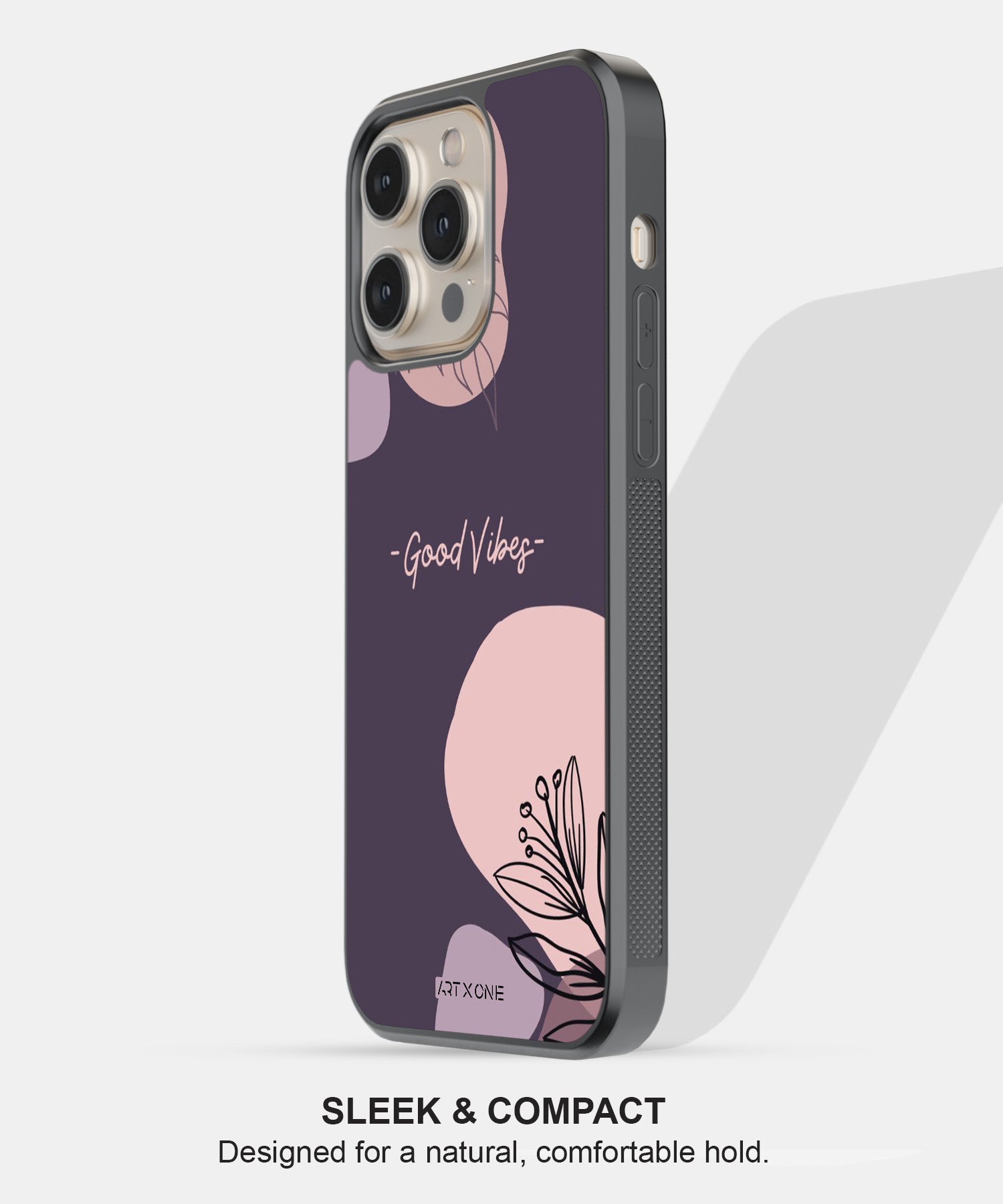 Purple Good Vibes Abstract Mobile Back Cover