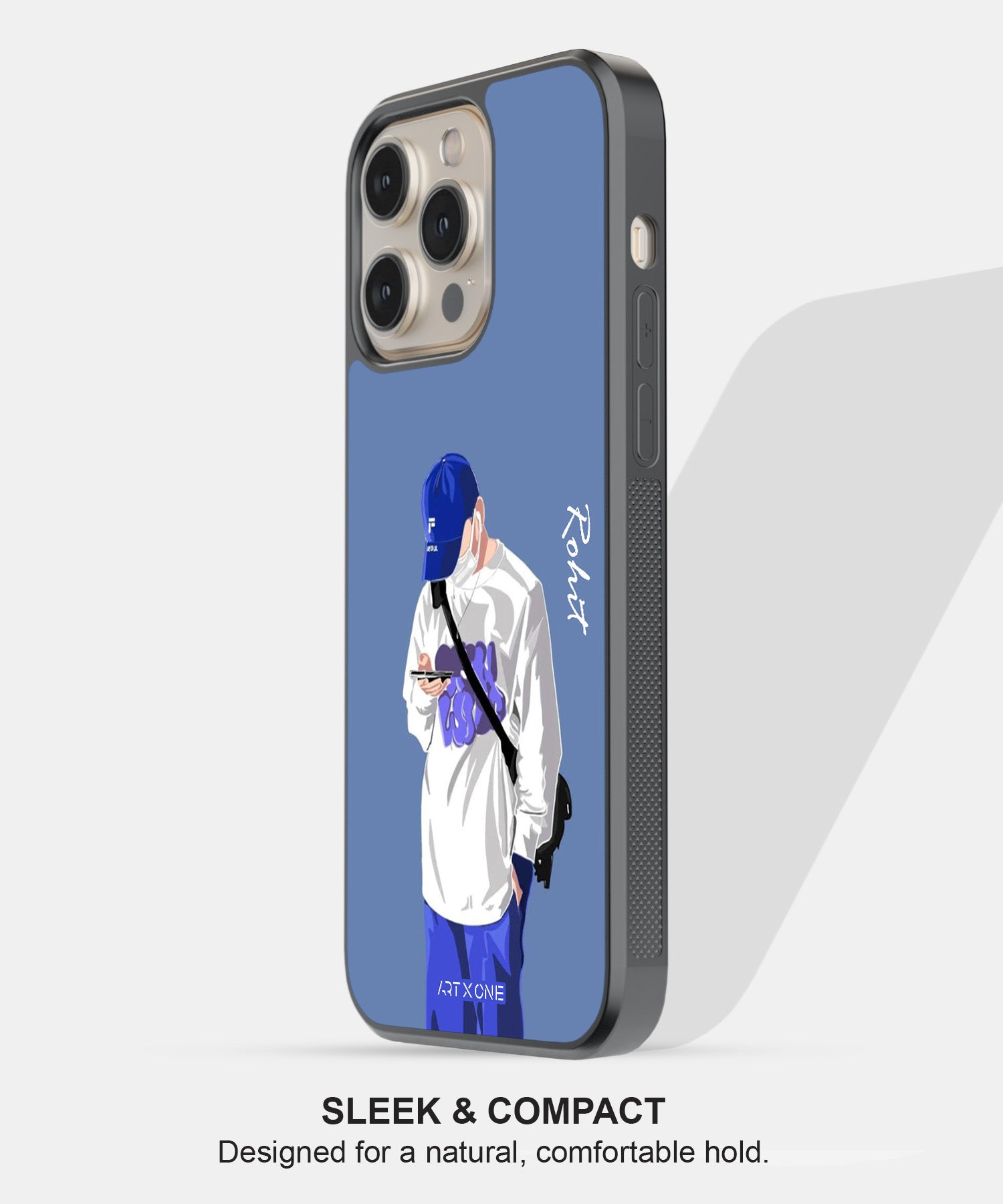 Boy with a Phone Personalised Name  Mobile Back Cover