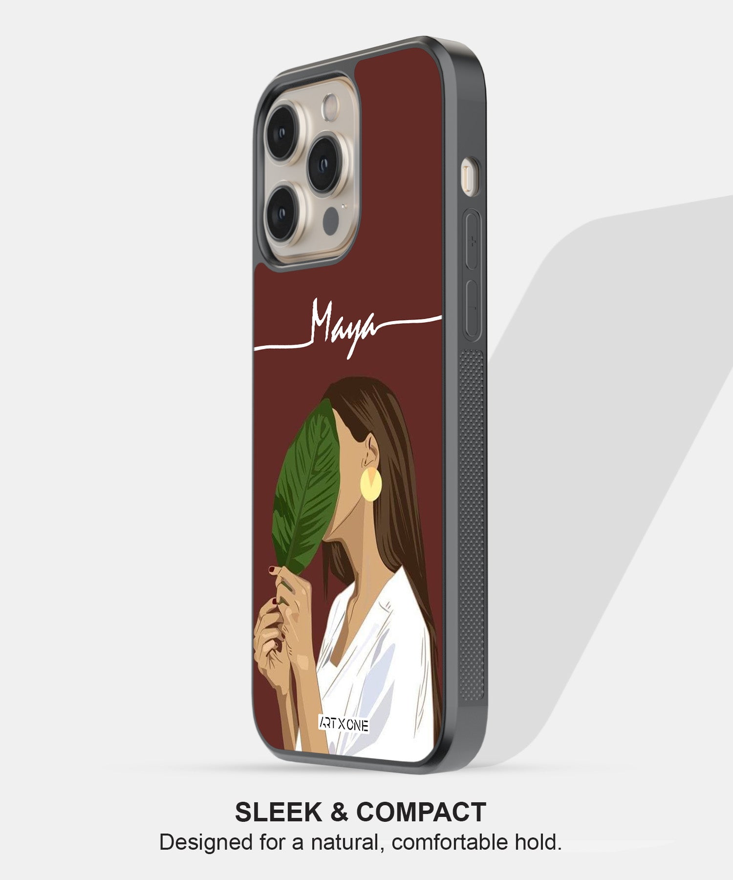 Girl With Green Leaf Mobile Back Cover