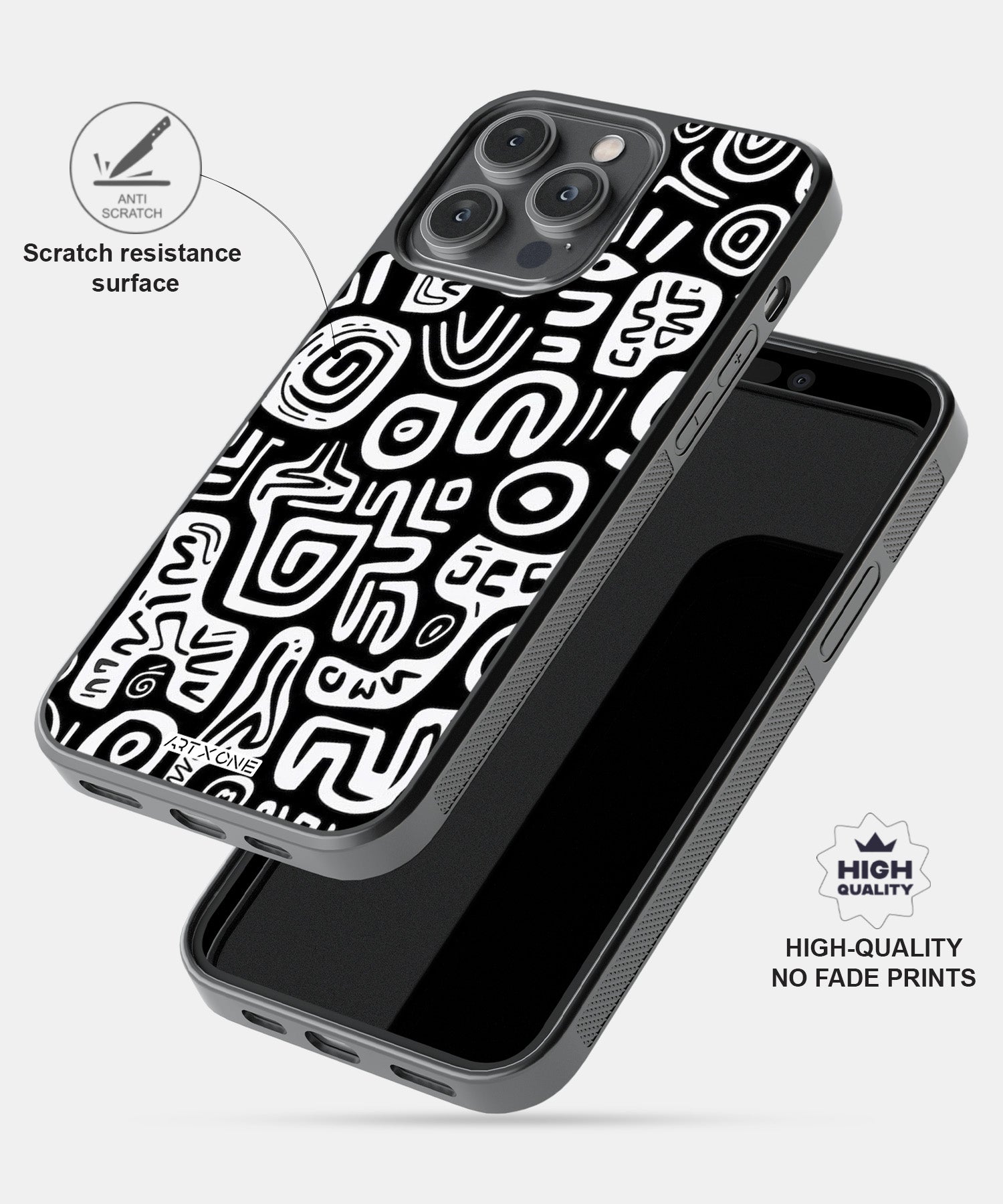 Abstract Black & White Pattern Mobile Back Cover