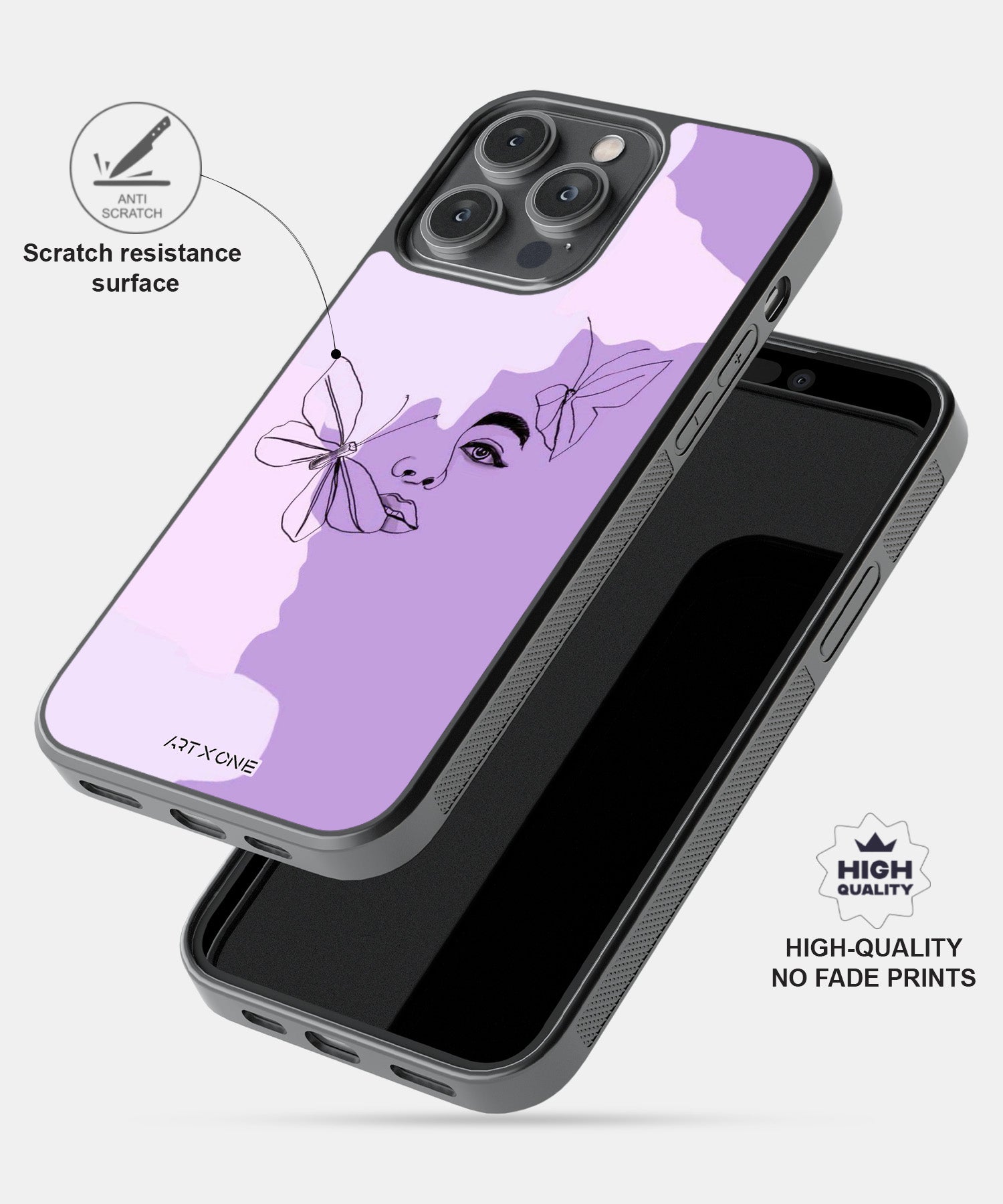 Face Line Art With Butterfly Abstract Mobile Back Cover