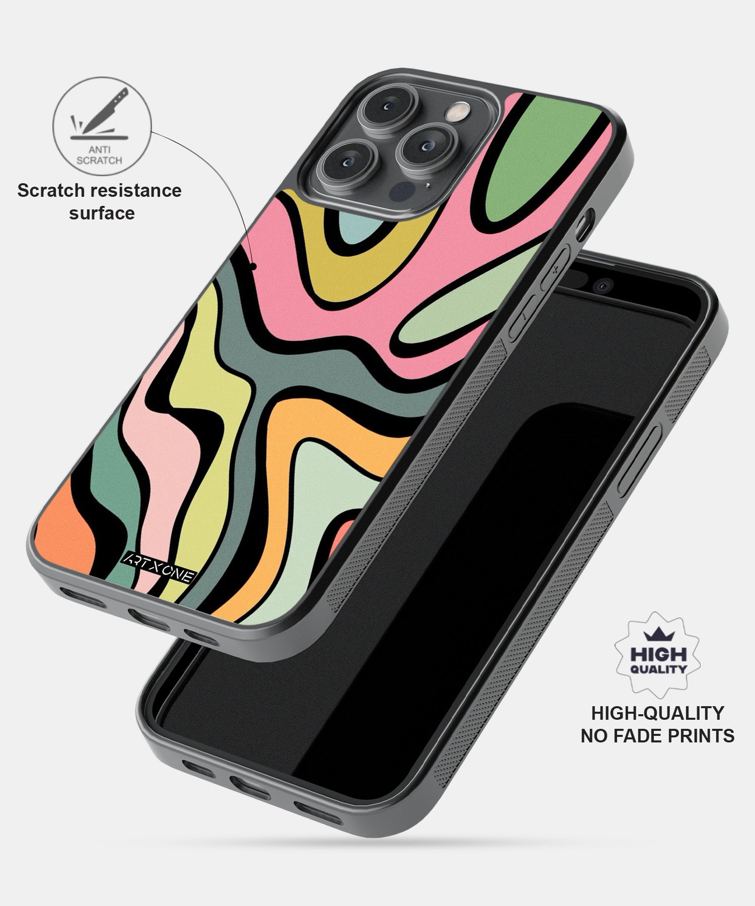 Abstract Grunge Waves Pattern Glass Mobile Back Cover