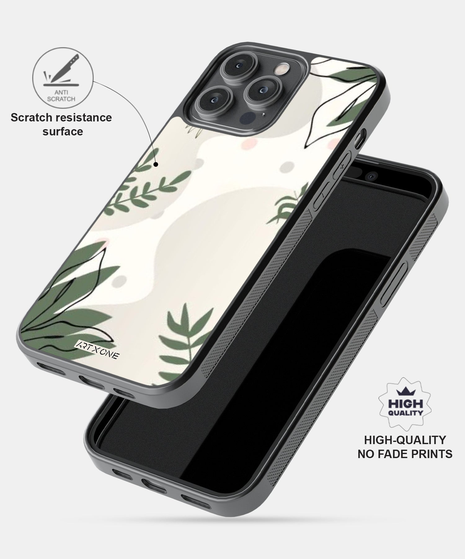 Simple Green Leafs Abstract Mobile Back Cover