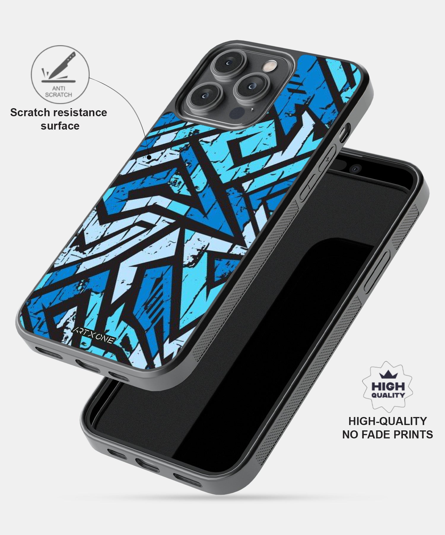 Abstract Blue Stripes Geometric Pattern Mobile Back Cover