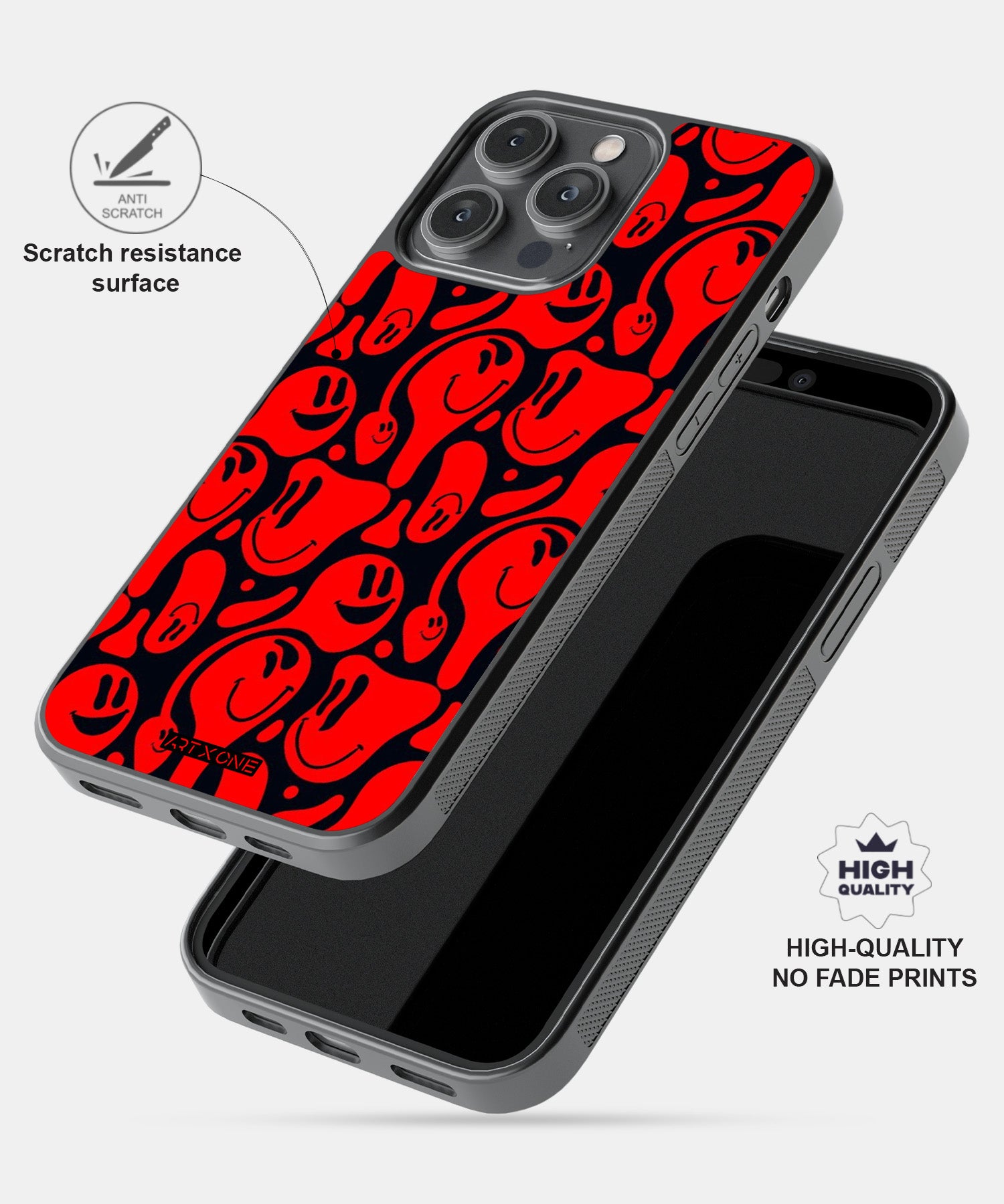Distorted Red Emoticons Mobile Back Cover