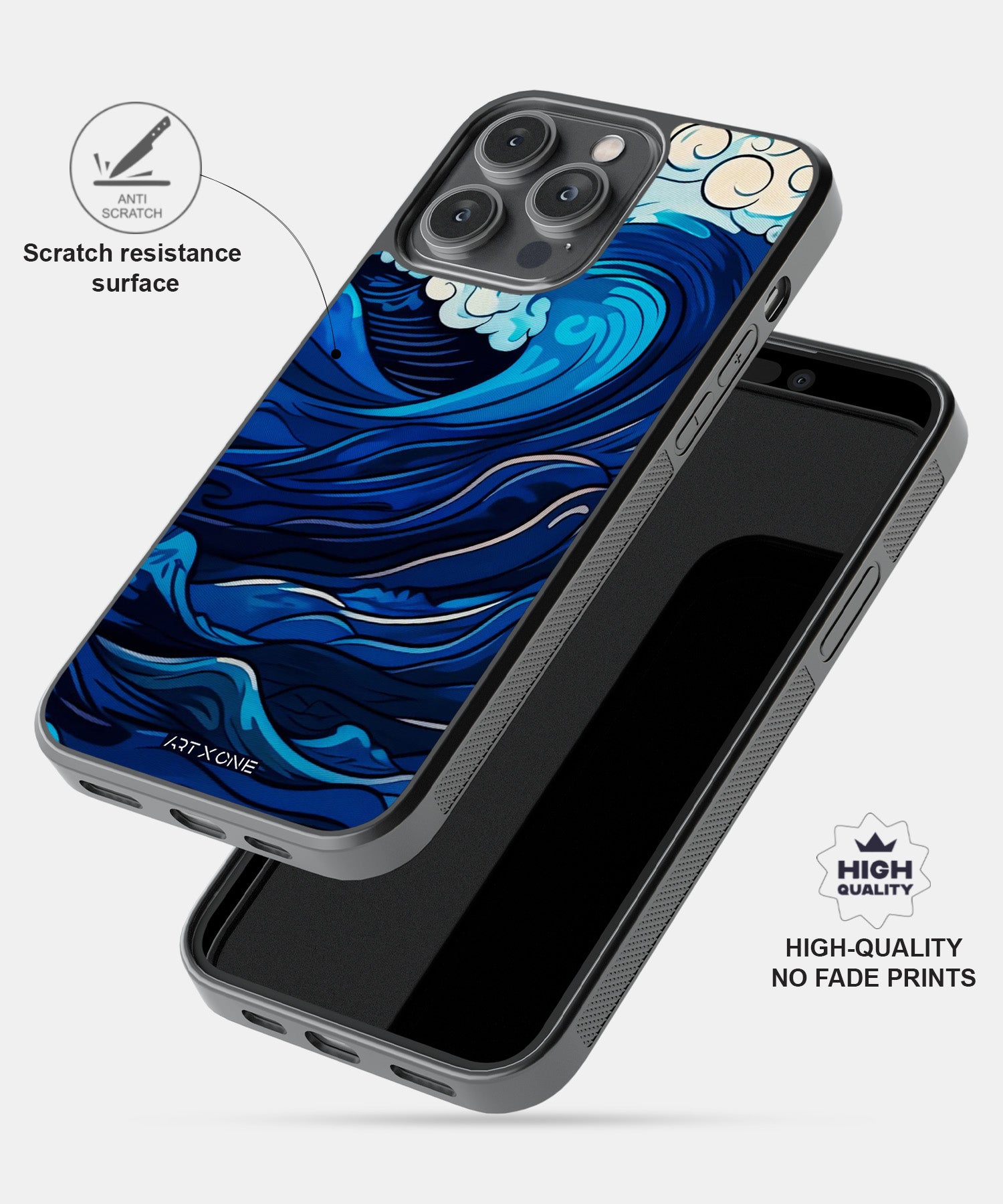 Artistic Blue Waves Mobile Back Cover