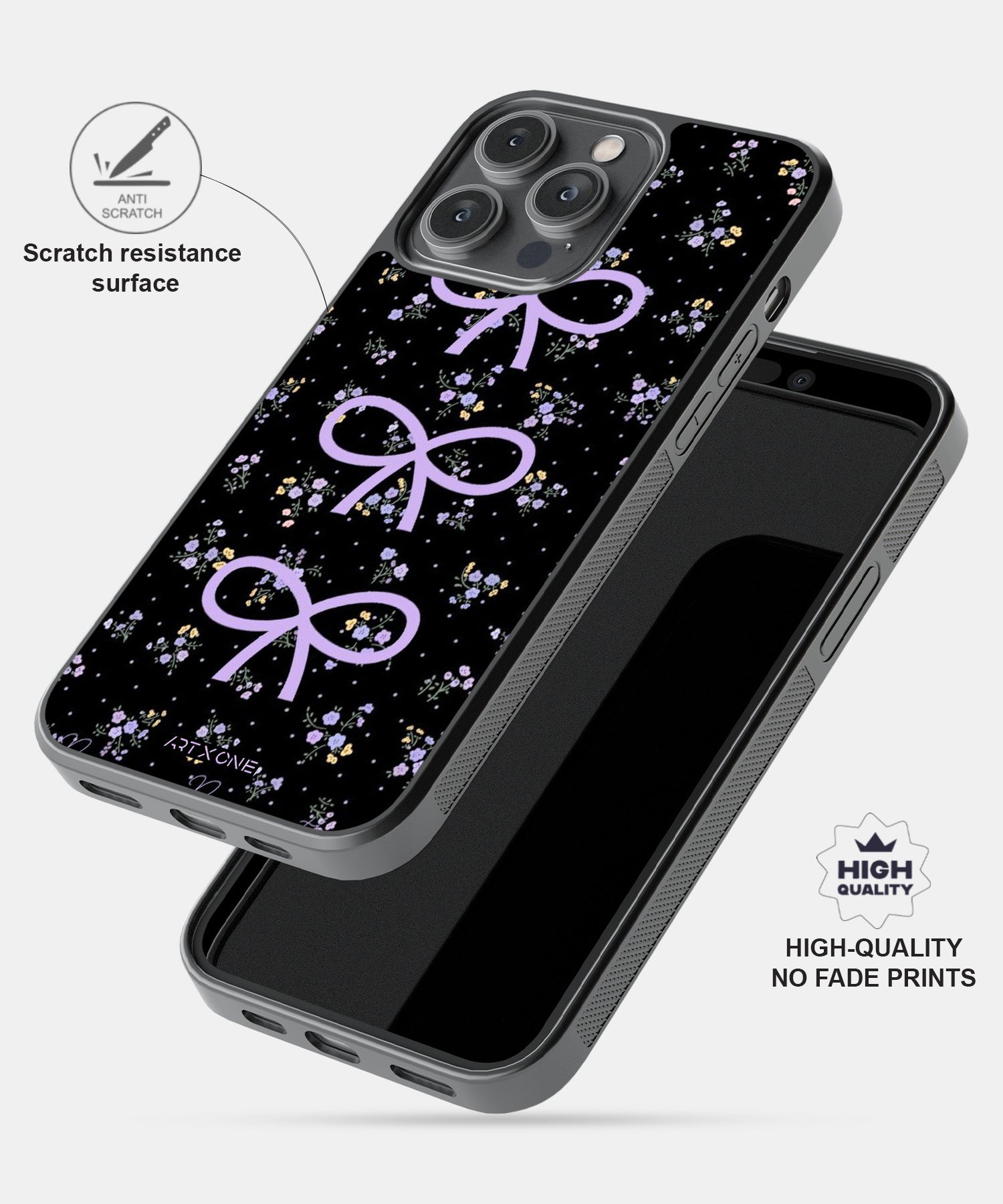 Midnight Bloom Bows Mobile Back Cover