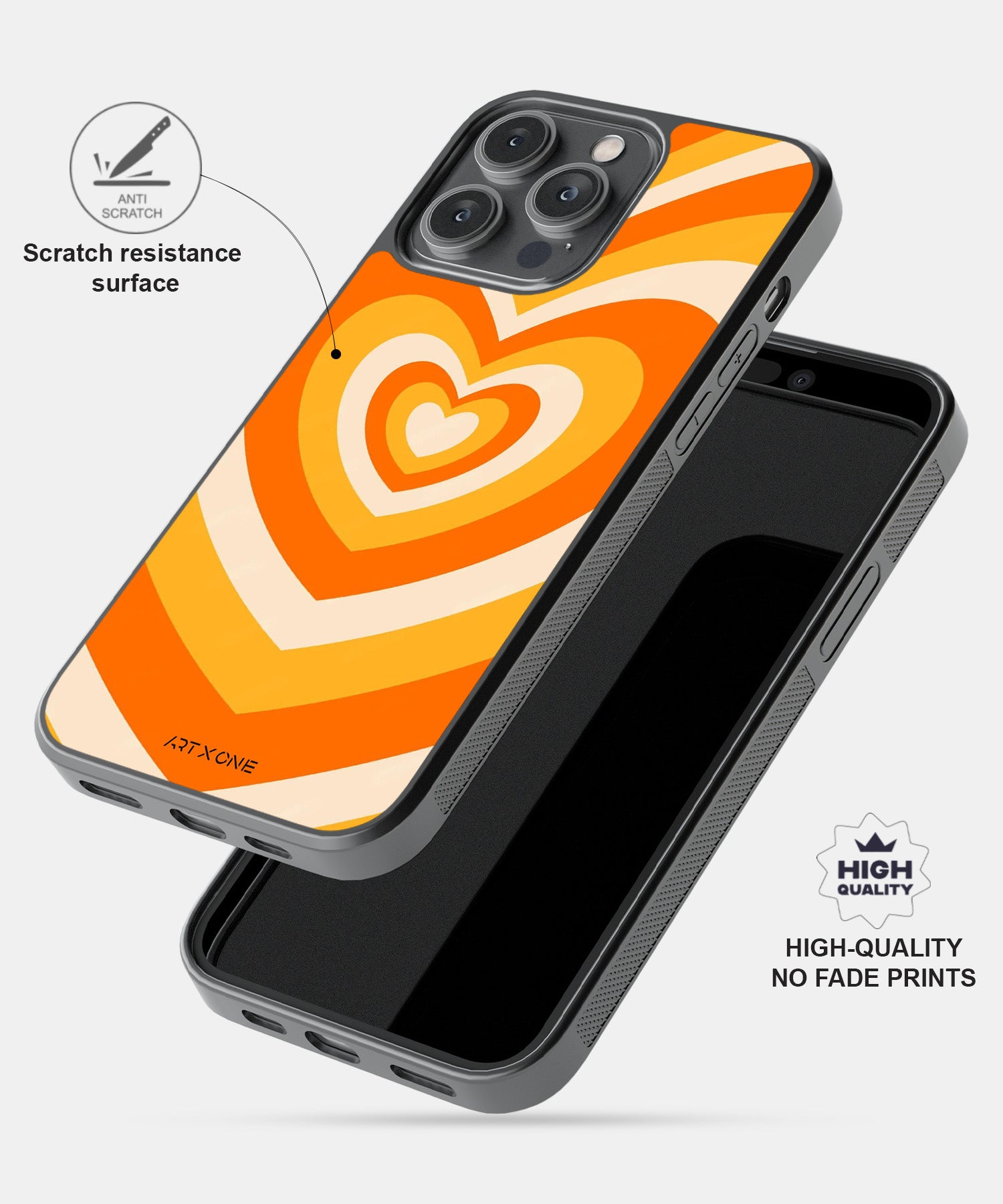 Y2K Orange Retro Hearts