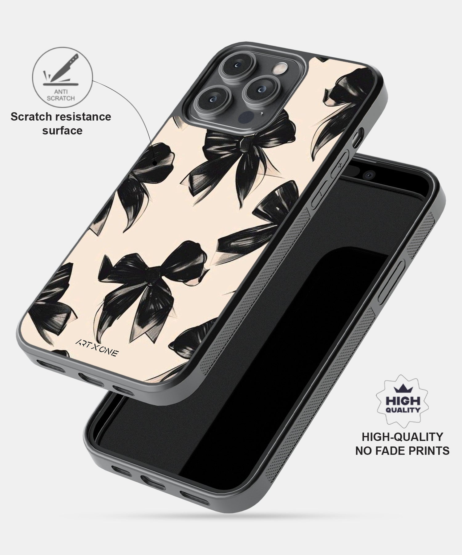 Vintage Noir Bow Mobile Back Cover