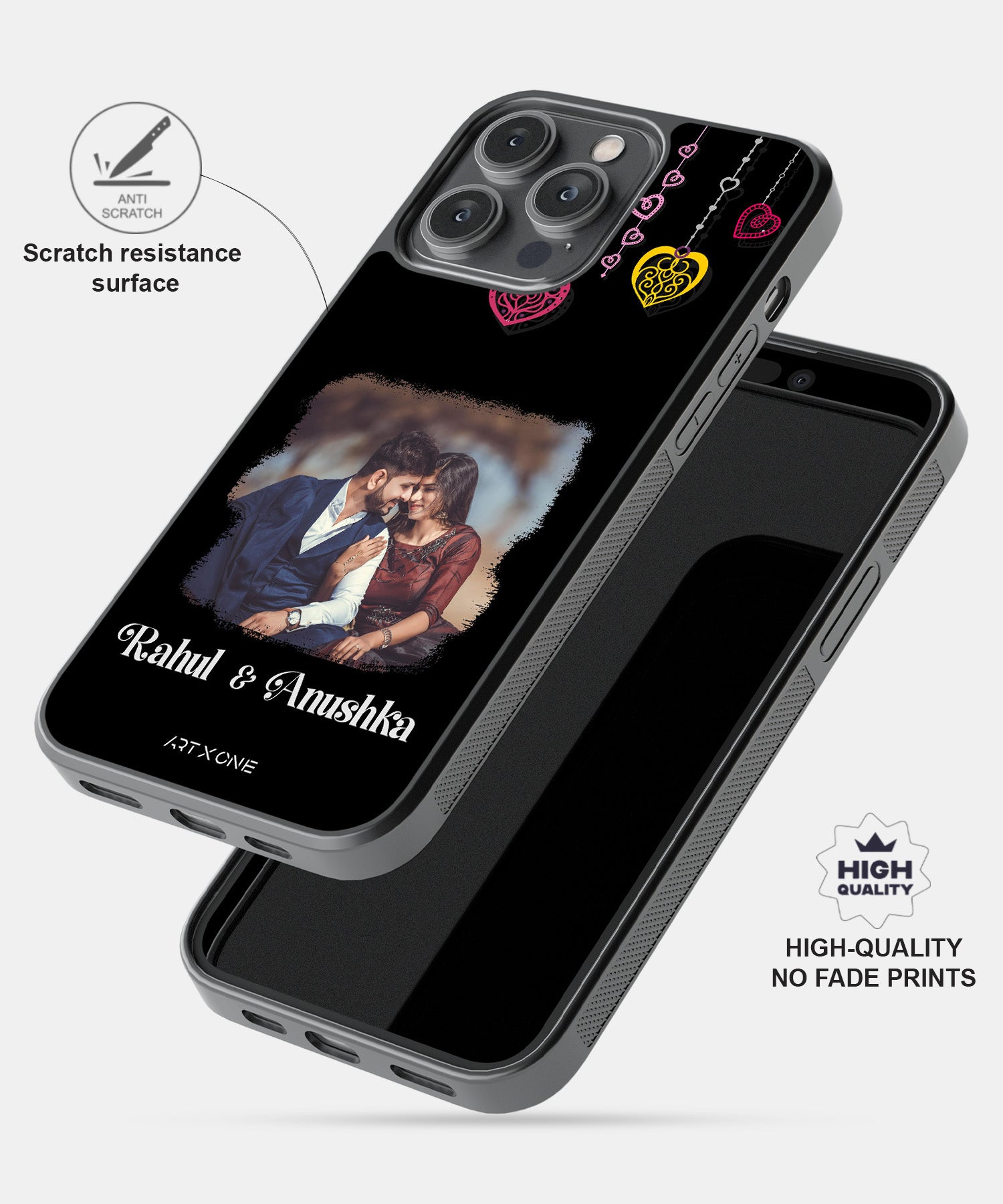 Custom Couple Photo & Names Mobile Back Cover