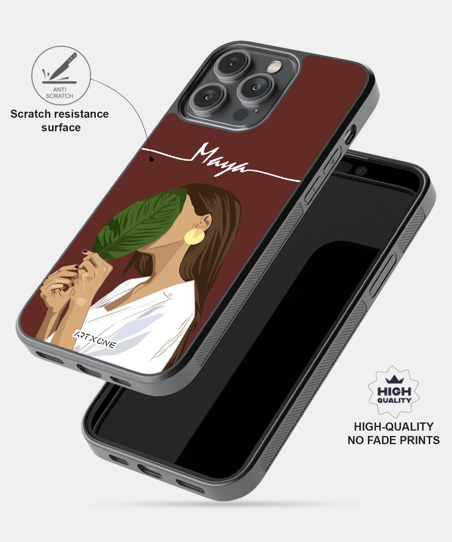 Girl With Green Leaf Mobile Back Cover