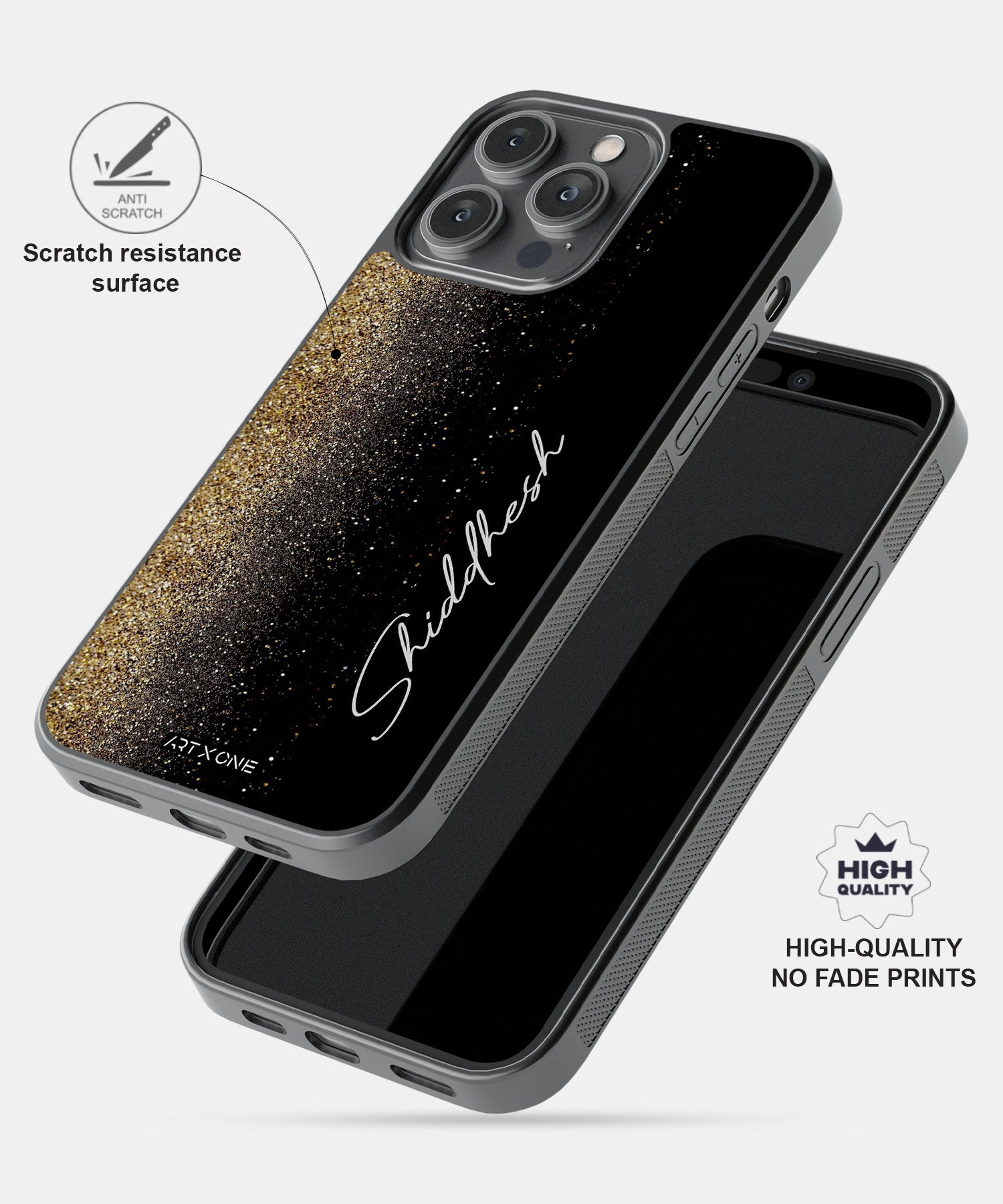 Golden Glitter Mobile Back Cover
