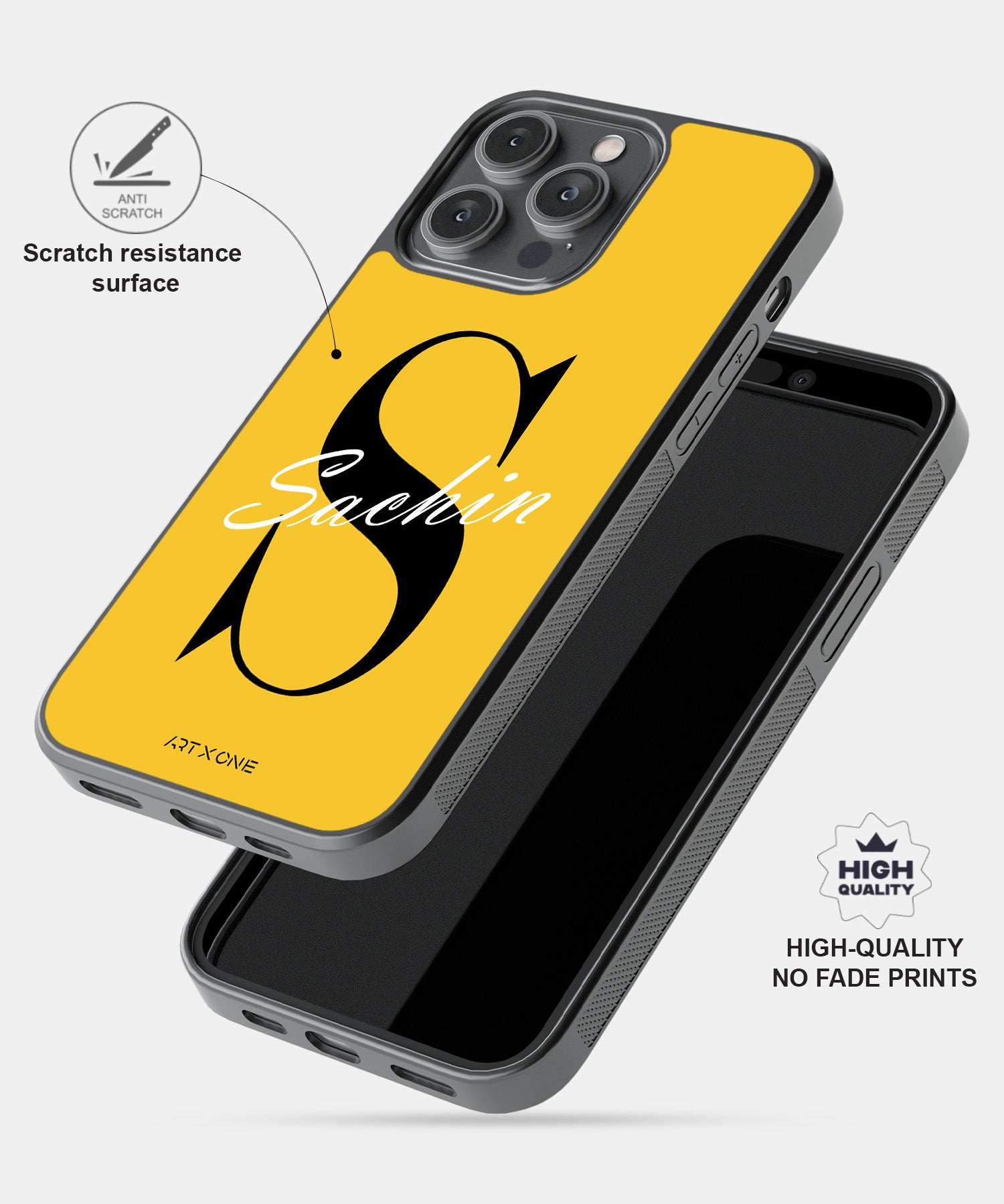 1 Stylish Yellow Mobile Back Cover