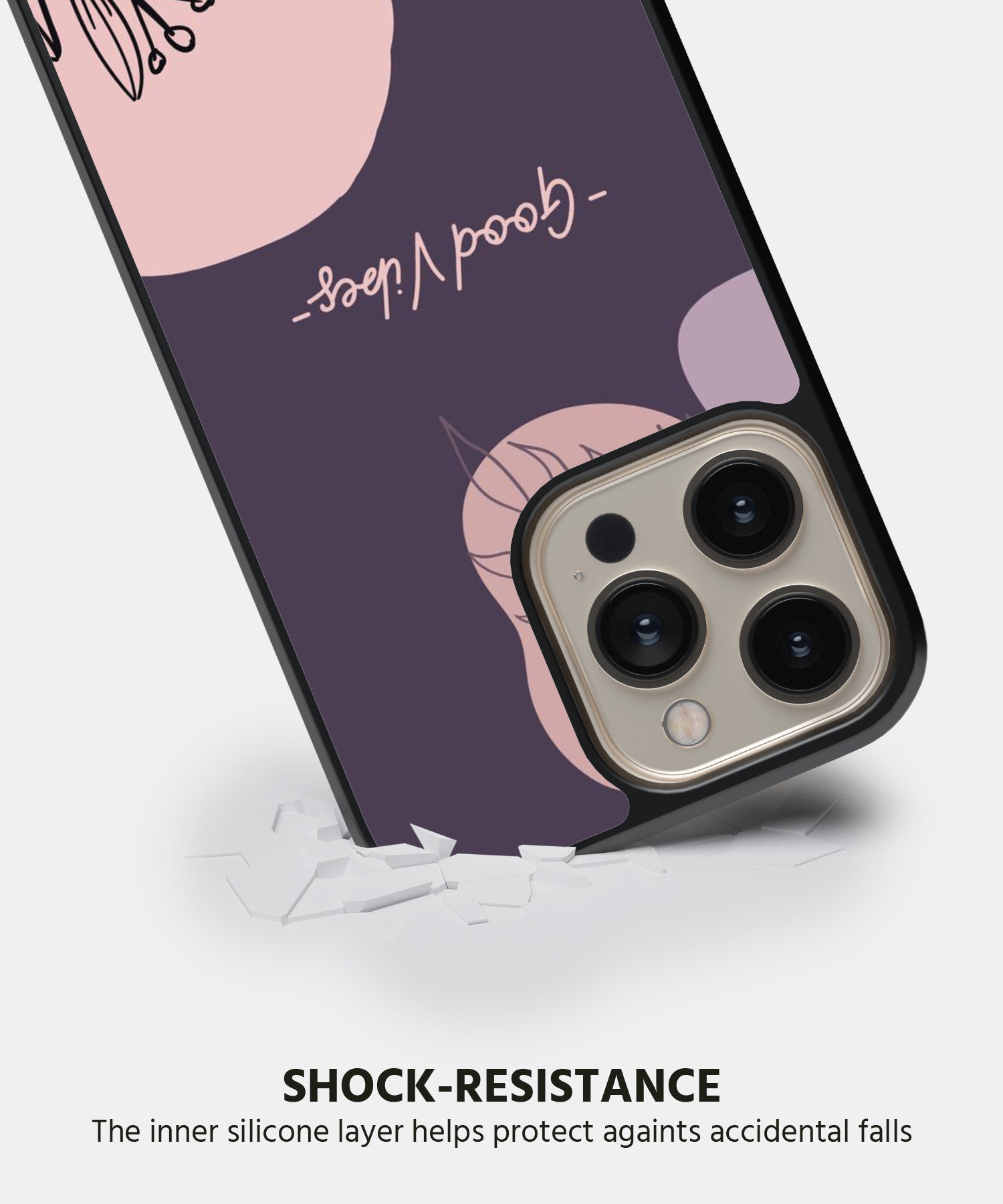 Purple Good Vibes Abstract Mobile Back Cover