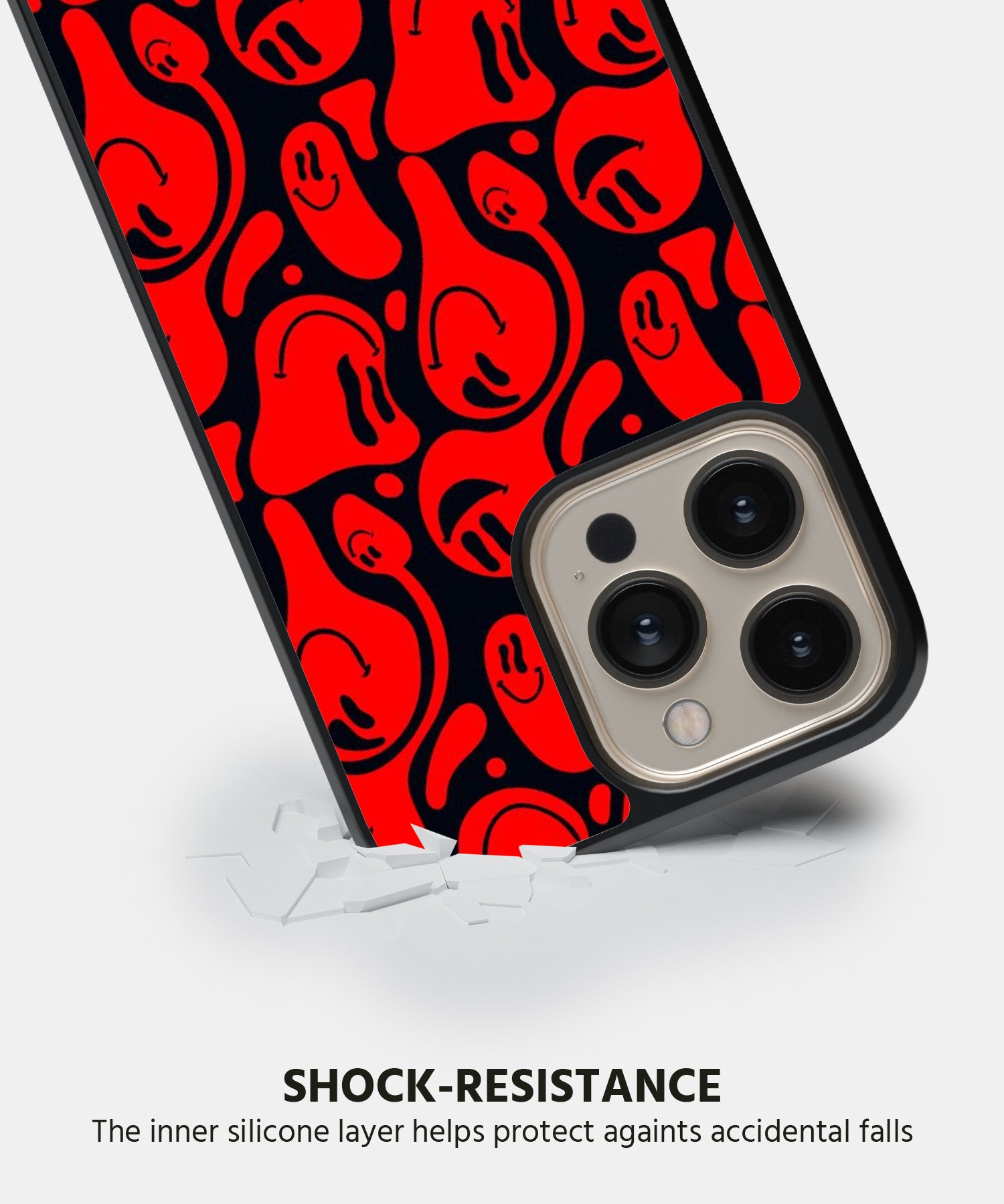 Distorted Red Emoticons Mobile Back Cover